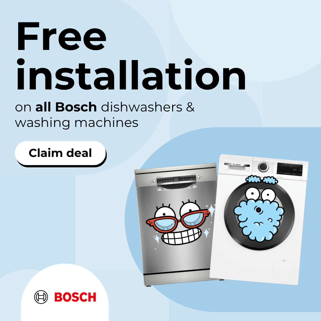 Free installation on selected Bosch washers and dishwashers