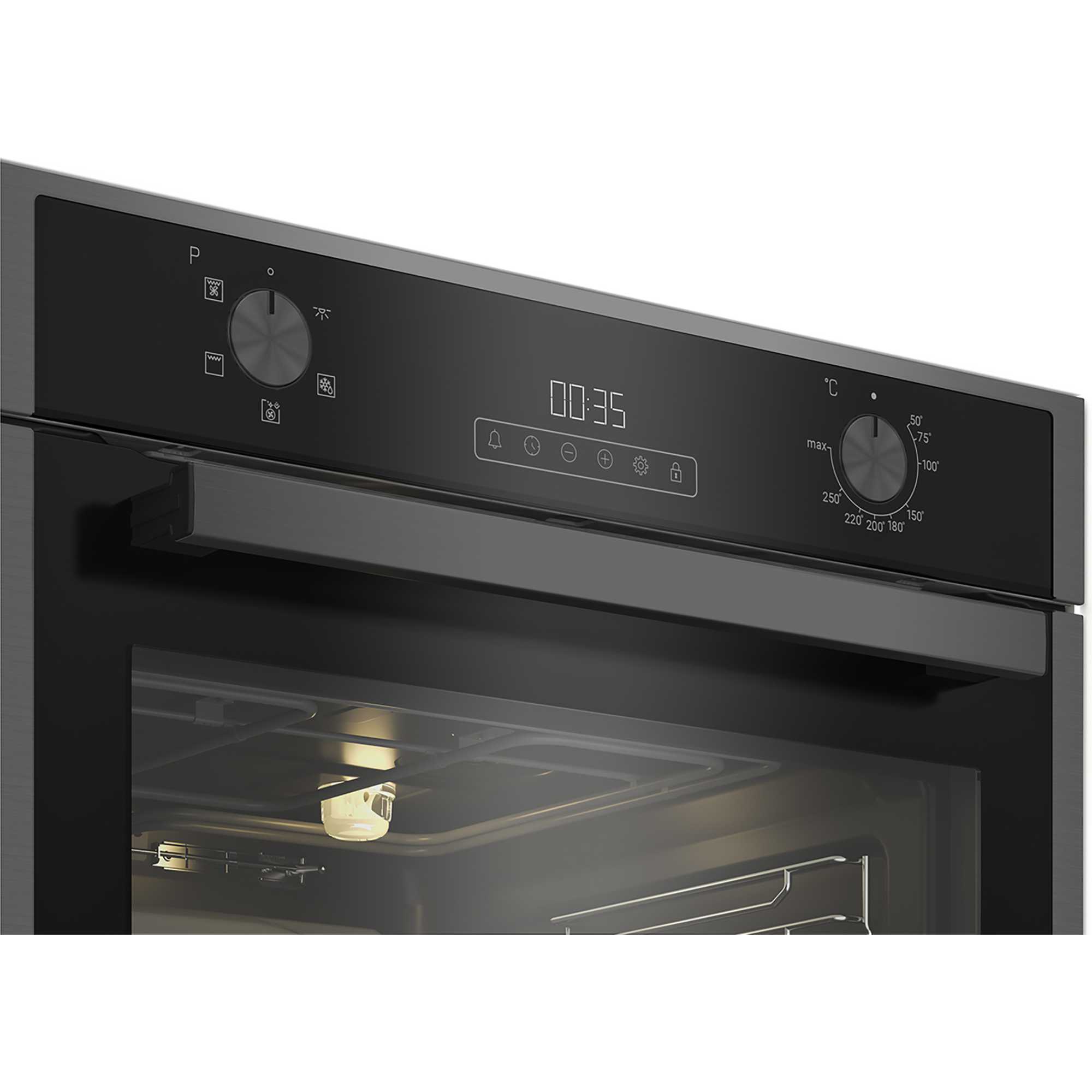 RODN9202DX 59.4cm Built In Electric Double Oven - Dark Steel