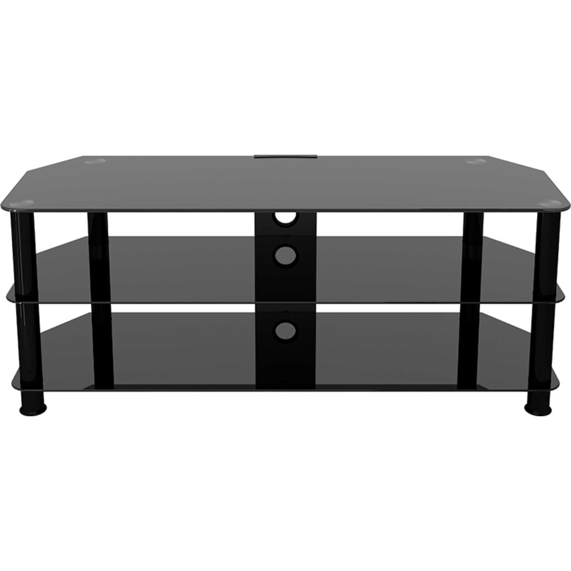 SDC1250CMBB 125cm Glass Corner TV Stand - Black