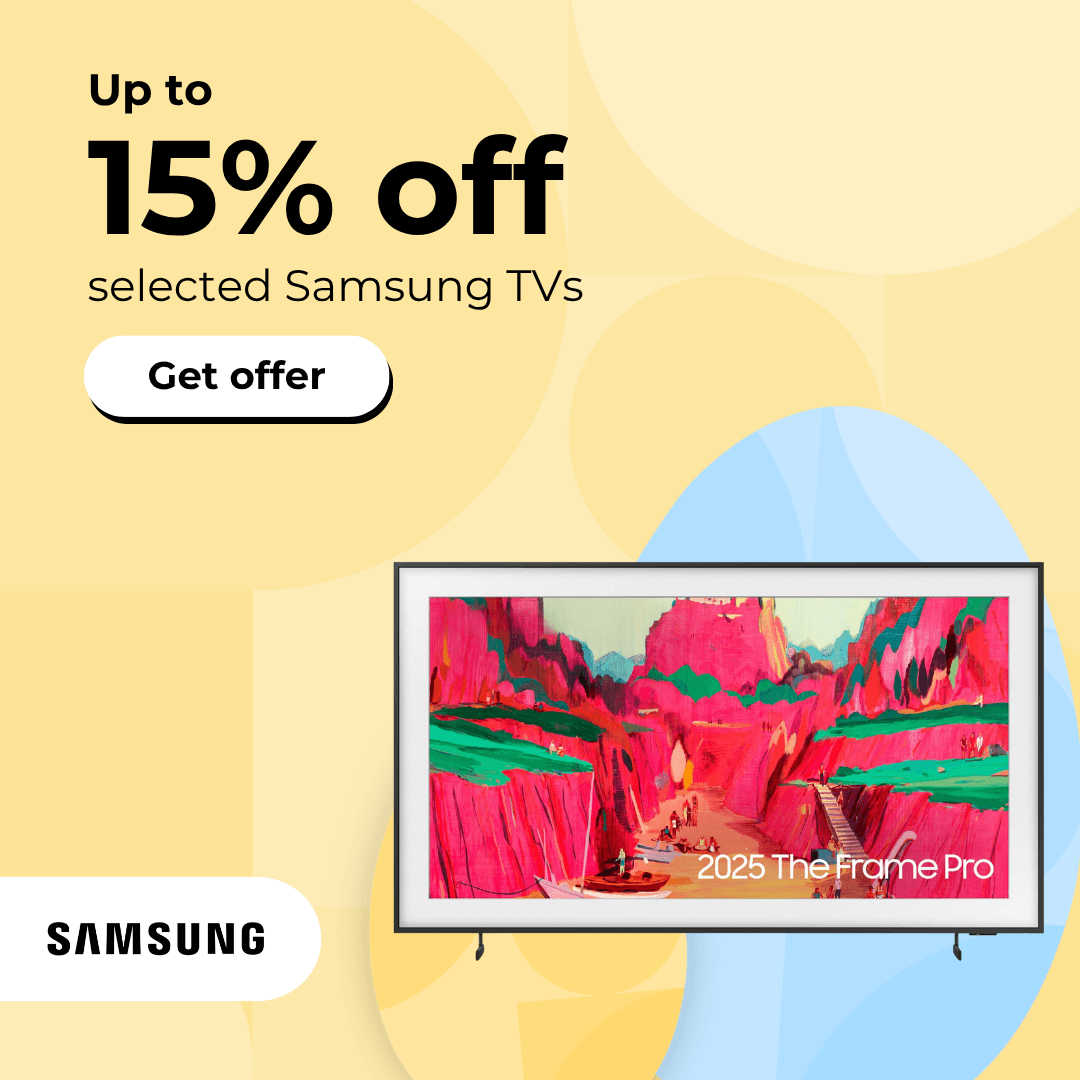 Up to 15% off selected Samsung TVs