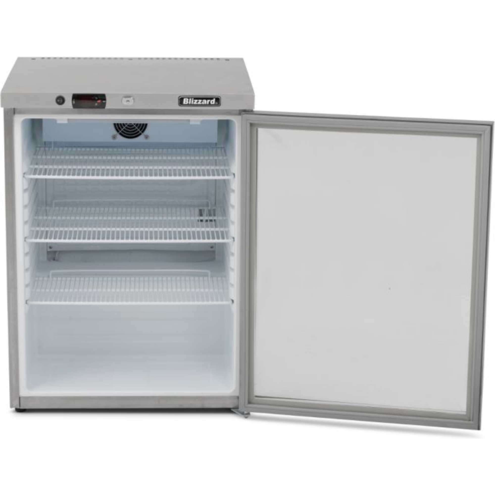UCR140CR Single Hinged Glass Door 145L Undercounter Refrigerator - Stainless Steel
