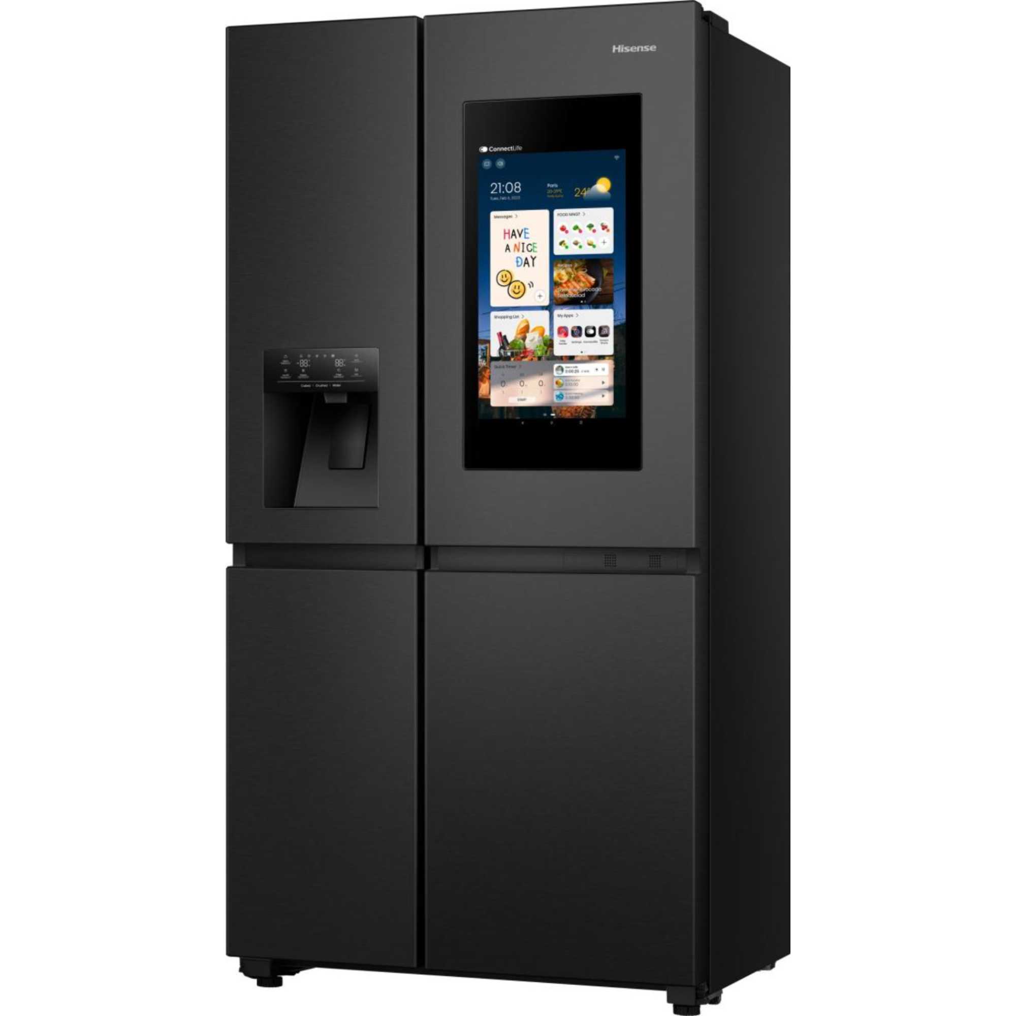 RS9P628GPFE Hi9 American Style 614l Total No Frost Smart Fridge Freezer - Black
