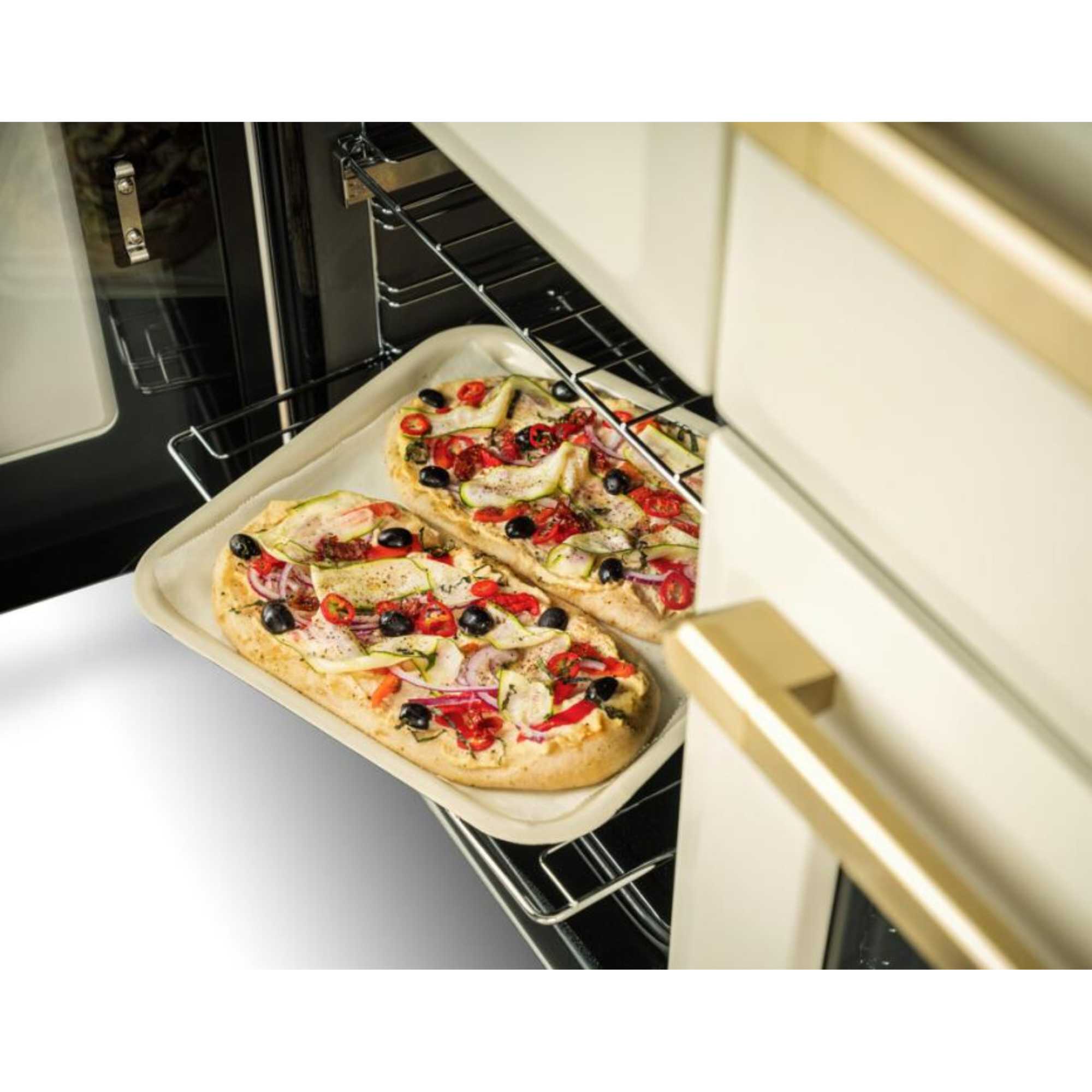 ESDLB110DFPPCRAB Estel Deluxe 110 Dual Fuel Range Cooker - Pale Cream with Antique Brass Trim