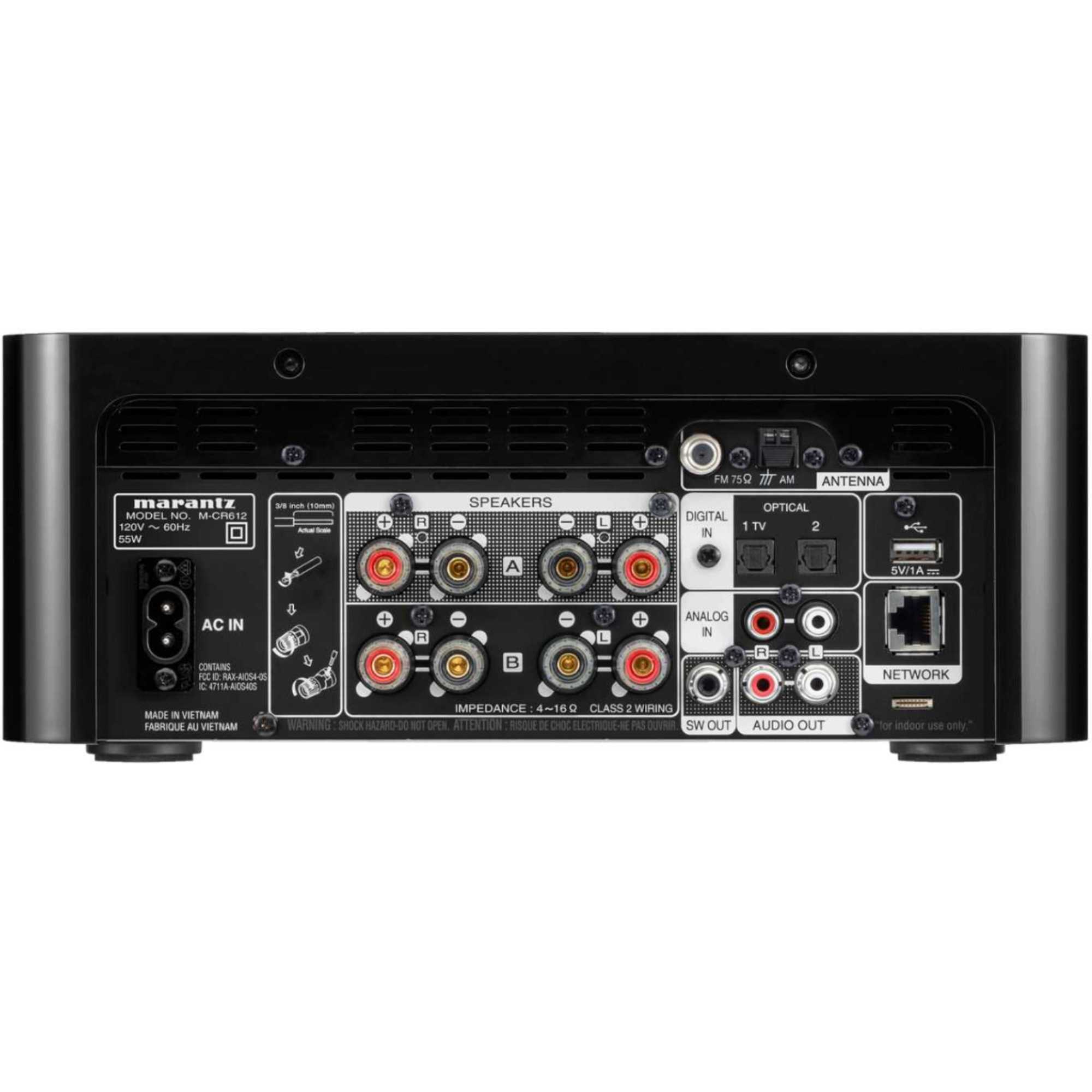 MCR612 Compact Network CD Receiver with Heos Connect - Black