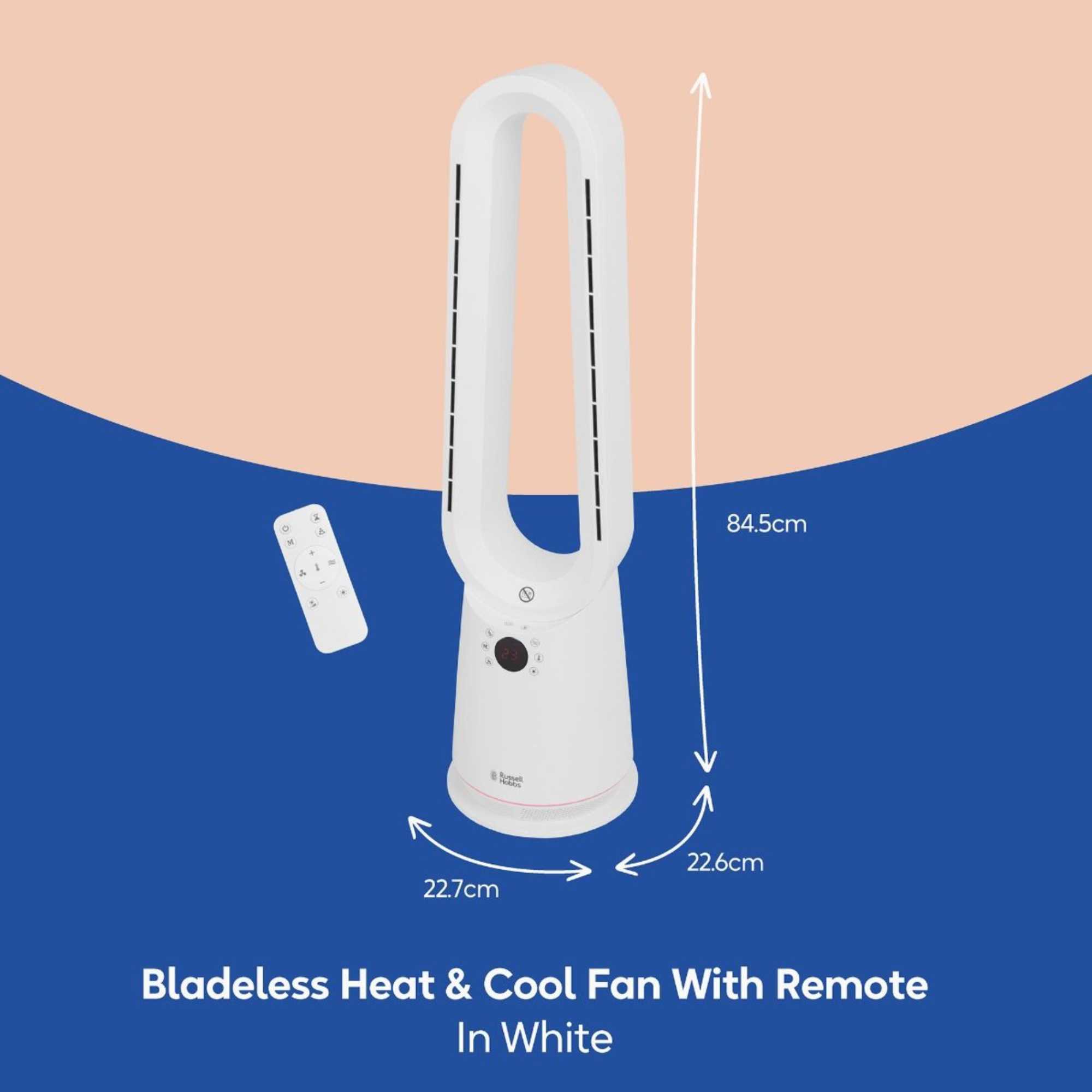 RHBHC2030W Bladeless 2KW Fan Heater With 30W Cooling Modes - White