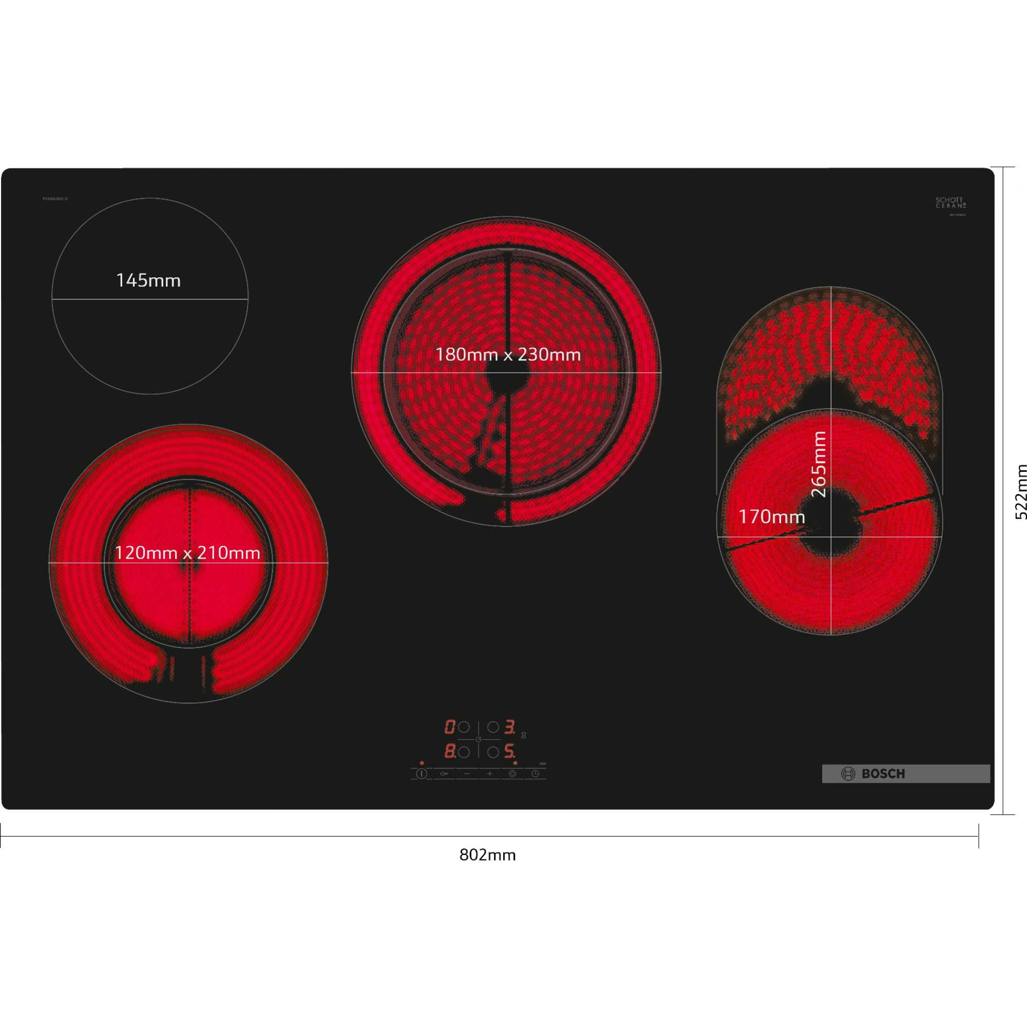 PKH811BB1D 80cm Built-in Electric Hob
