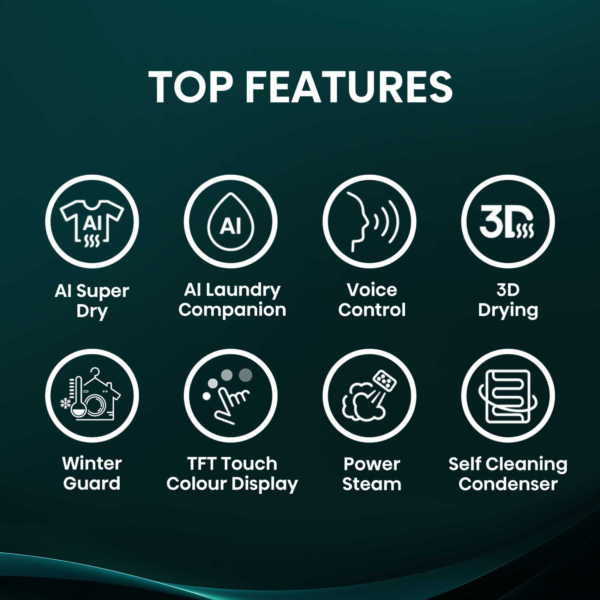 10kg Heat Pump Tumble Dryer - DH7I108BBAB1