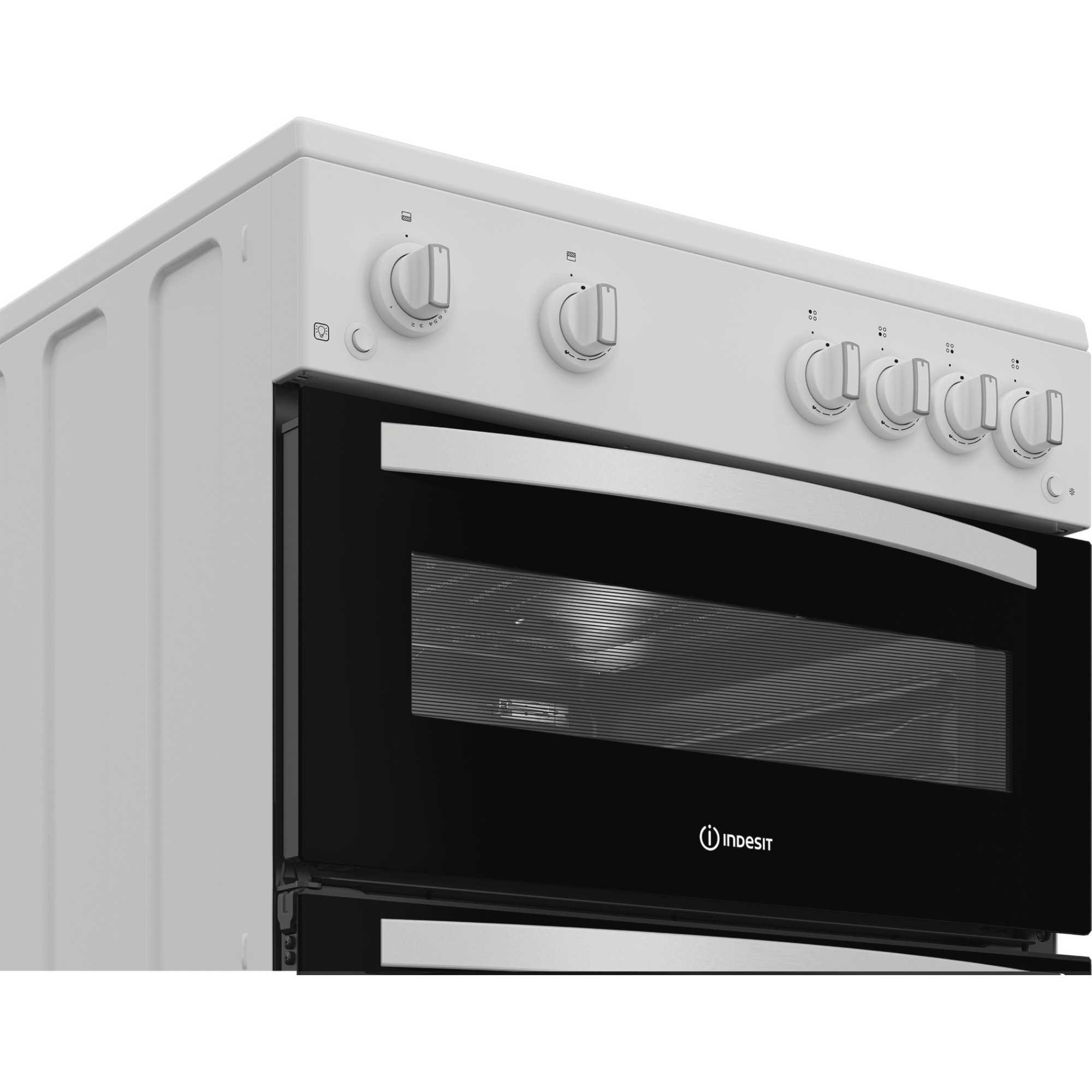 ITG6GW 60cm Gas Twin Cavity Cooker with 4 Gas Buner Hob - White