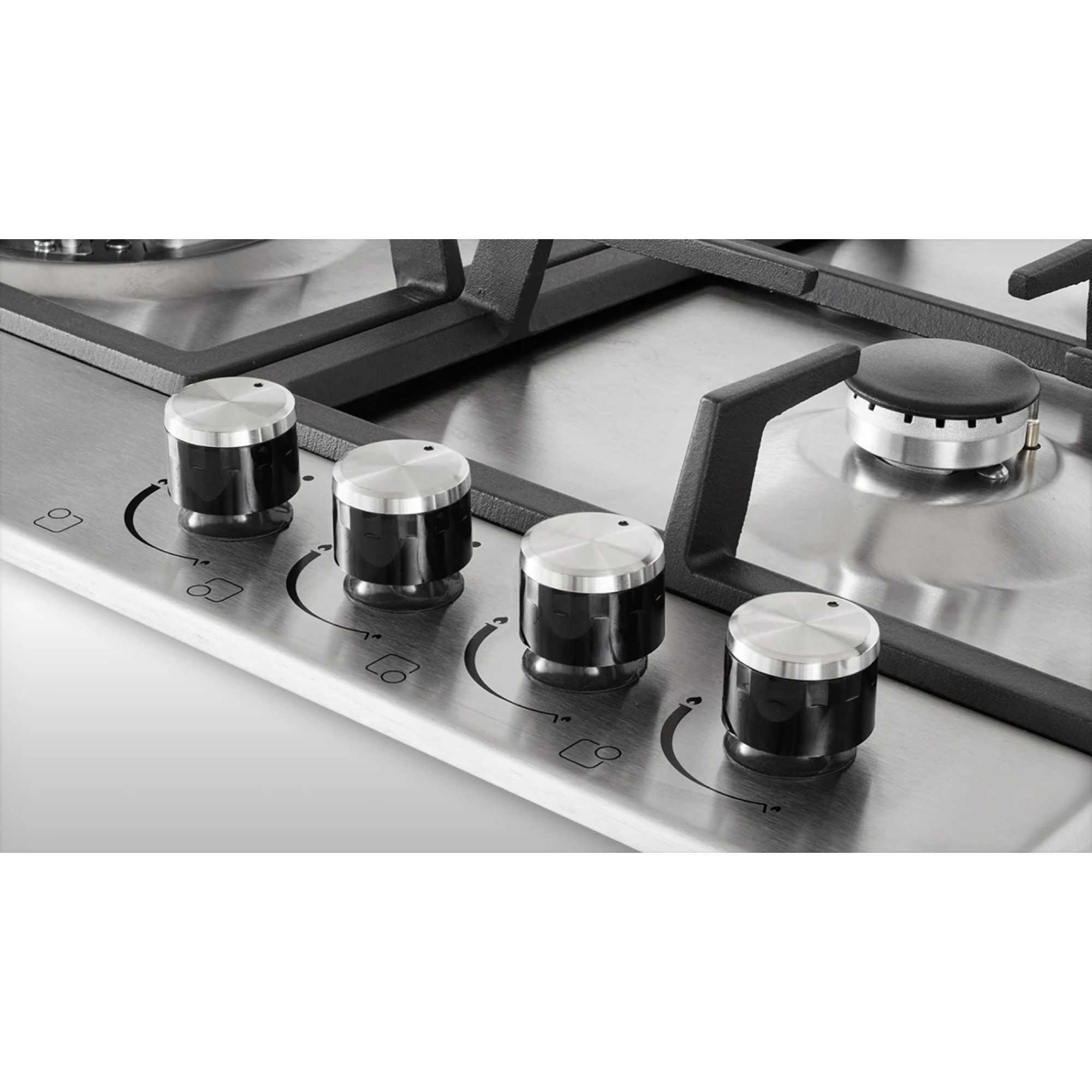 GEN73415E 60cm Built-In 4 Zone Gas Hob - Stainless Steel
