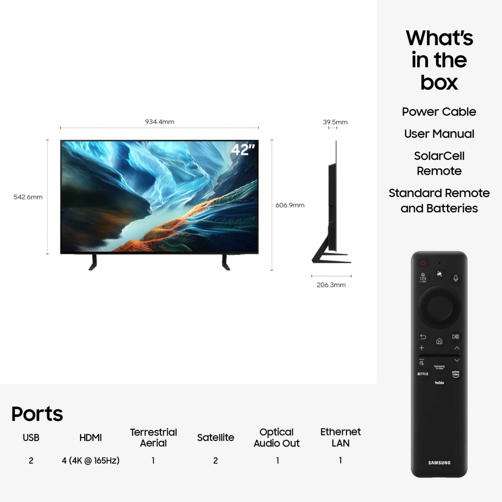 S90H 42" 4K Ultra HD OLED HDR Vision AI Smart TV - QE42S90H