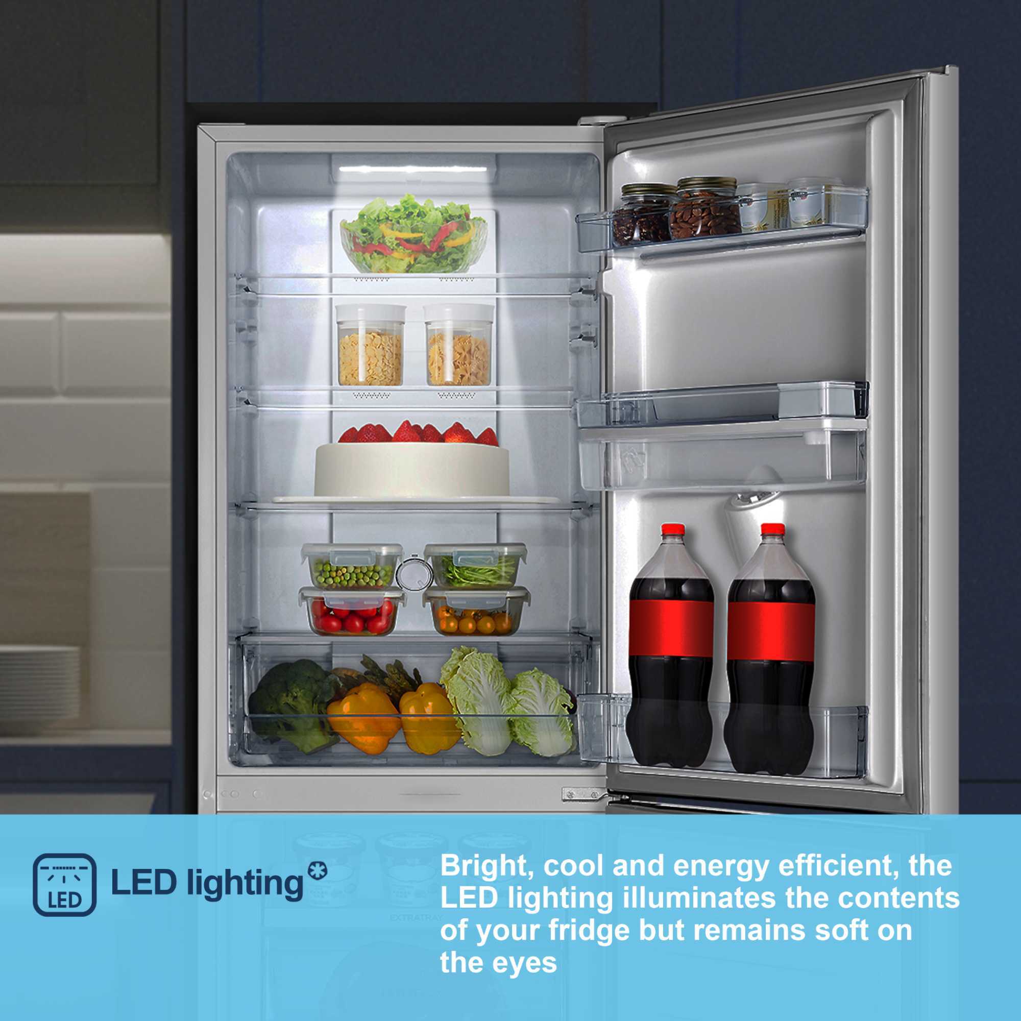 MC55251DE 256L Total No Frost Fridge Freezer with Water Dispenser - White