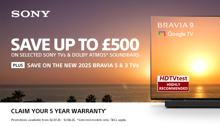 Save up to £500 on select Sony TVs