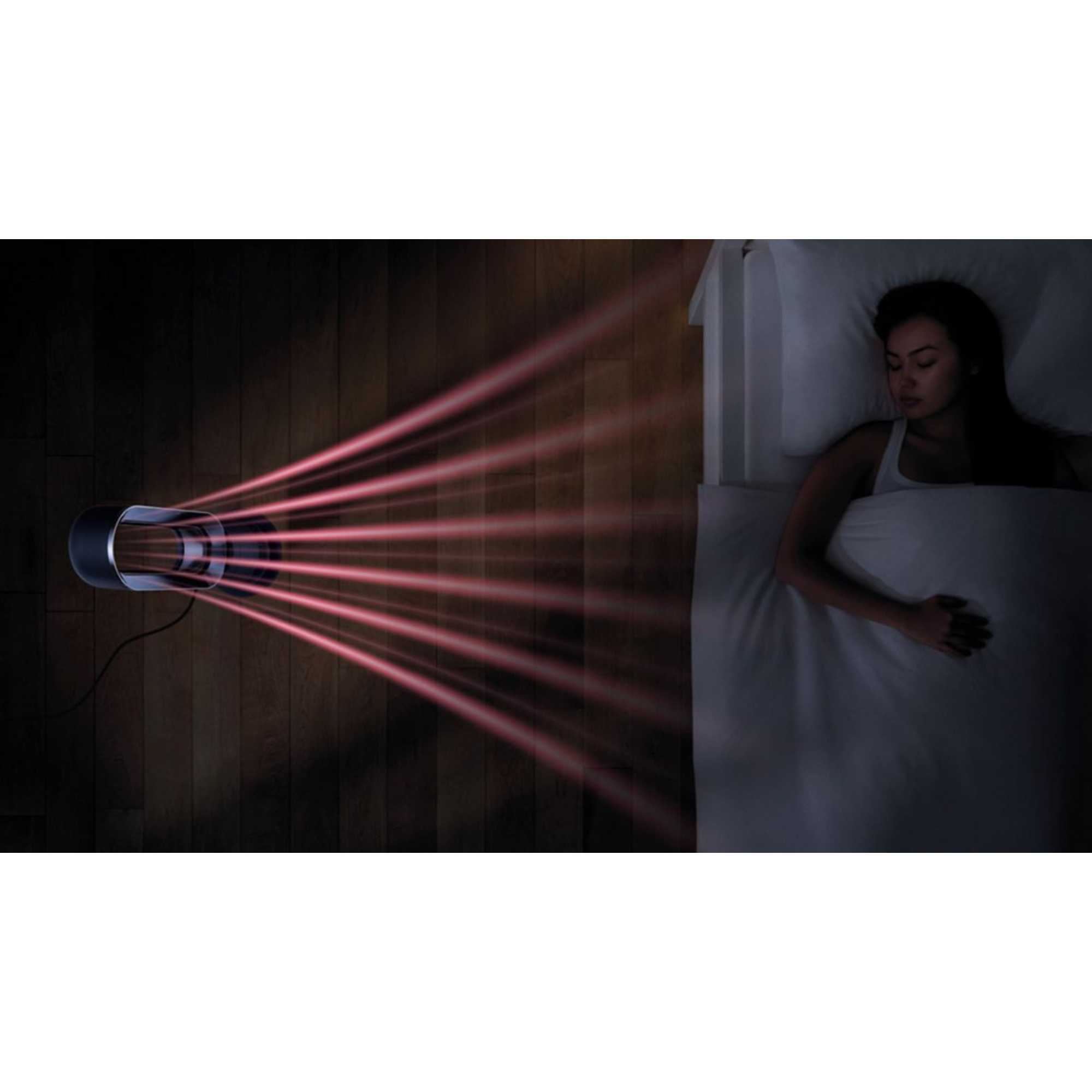 AM09 Hot + Cool Fan Heater, White/Nickel