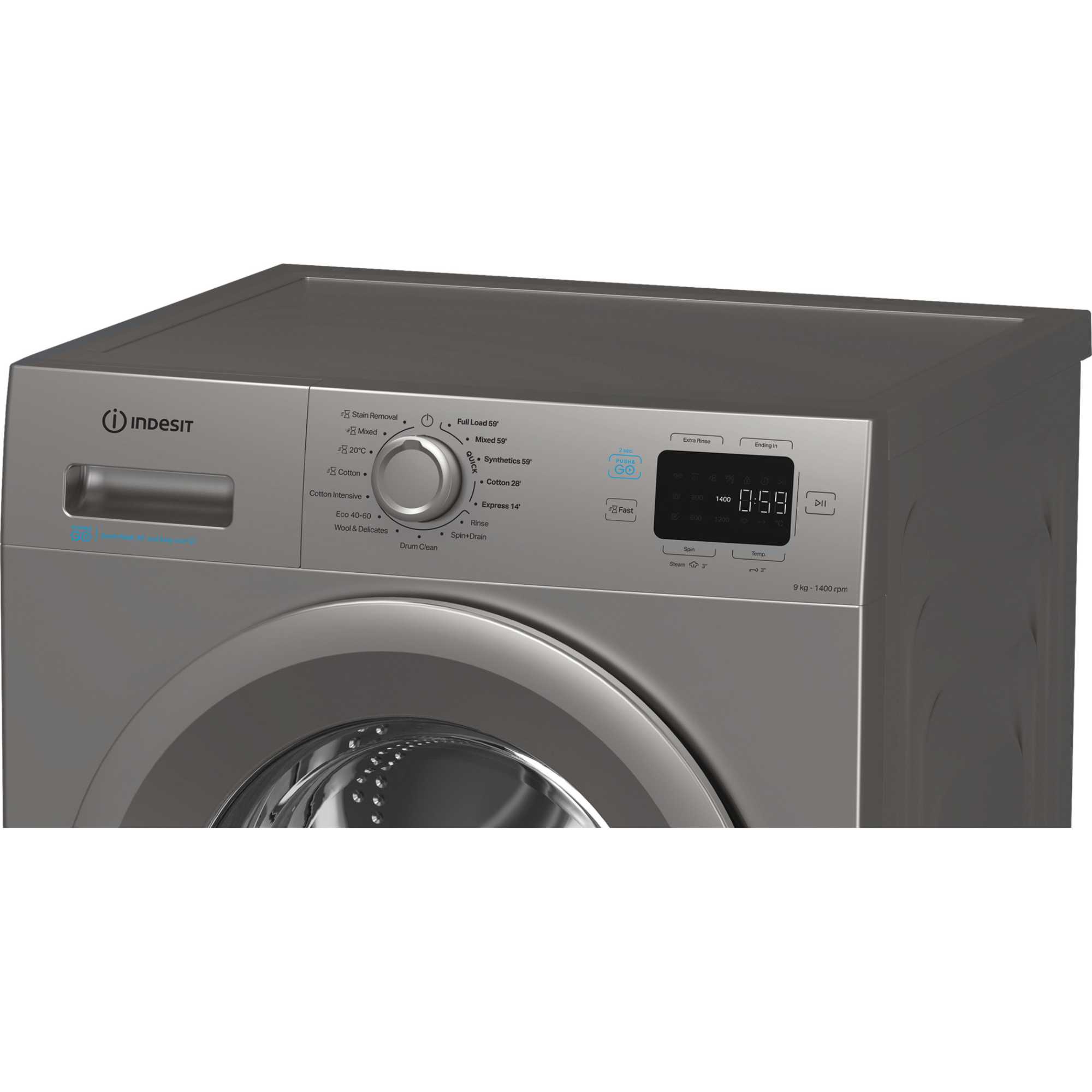 IP 946S PUSH&GO UK 9kg 1400rpm Washing Machine - Silver