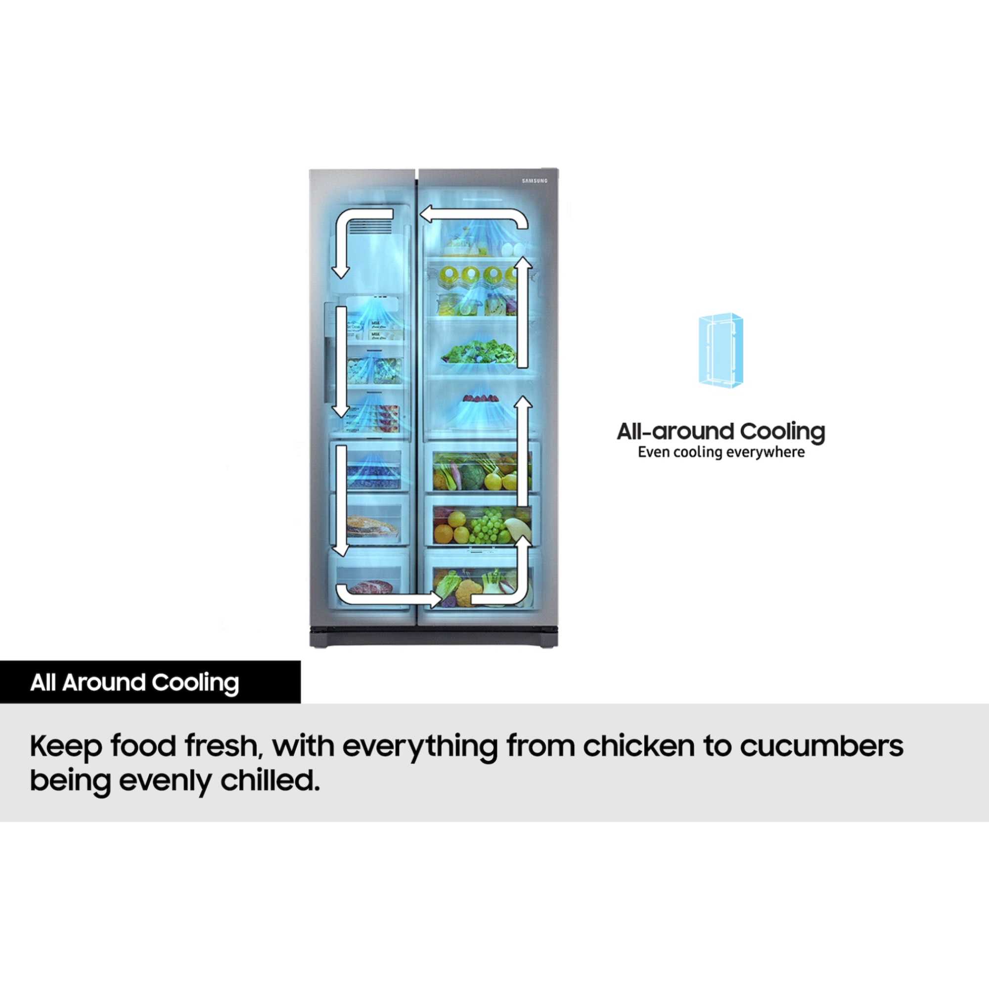 RF59C701ES9/EU Series 7 SpaceMax 649l American Style Fridge Freezer - Refined Inox