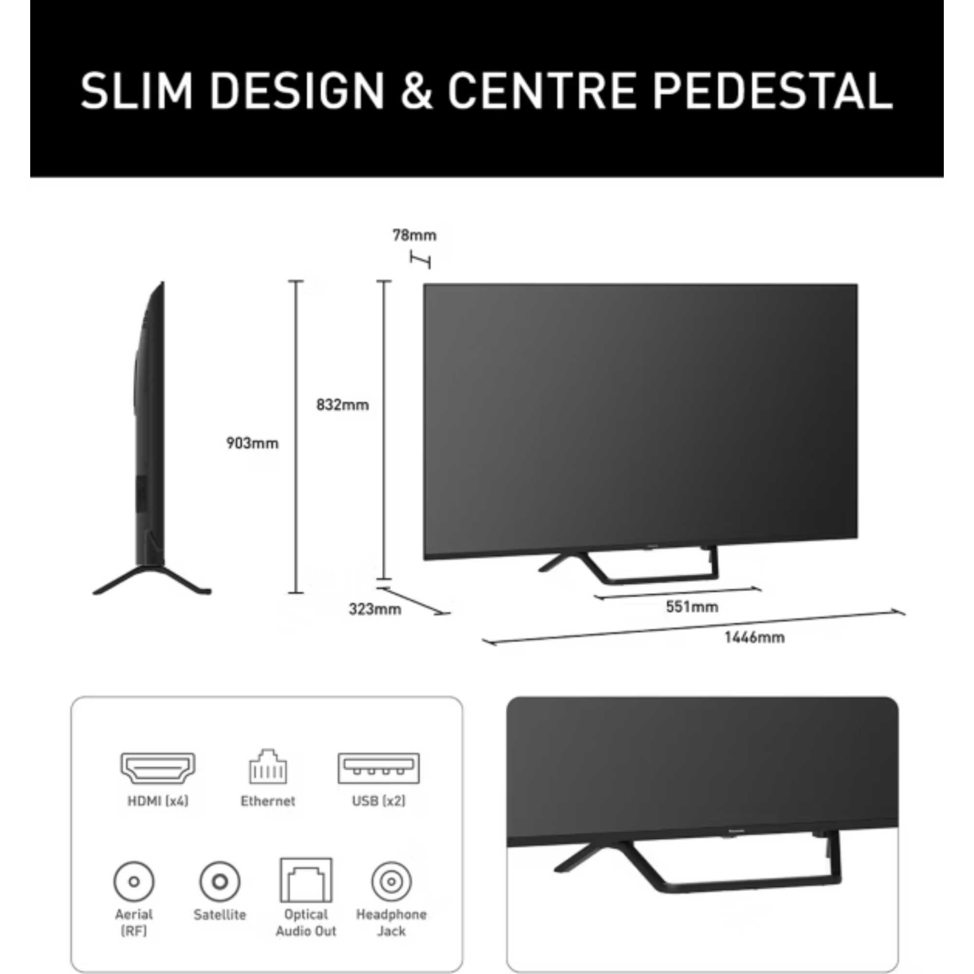 TV65W95BEB 65" 4K Ultra HD Smart TV 144Hz with Freely