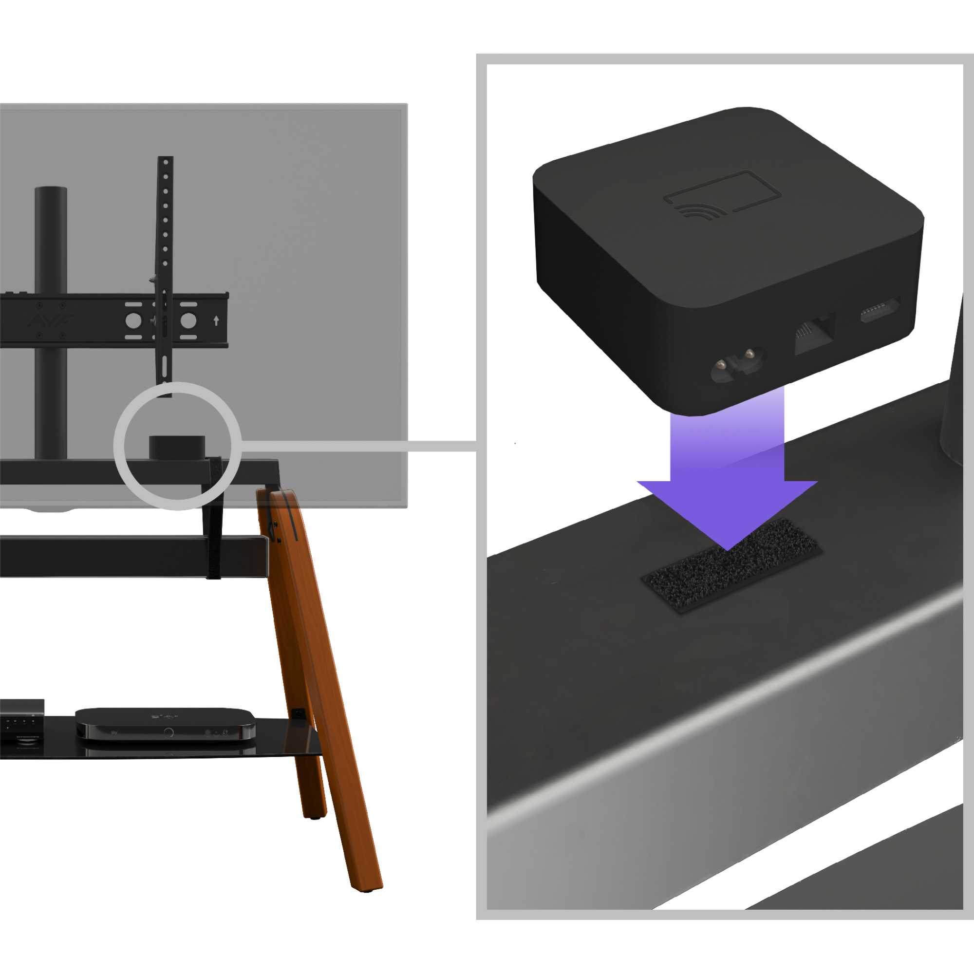 FSL1120HOQDWB Hoxton Quad TV Stand - Dark Wood