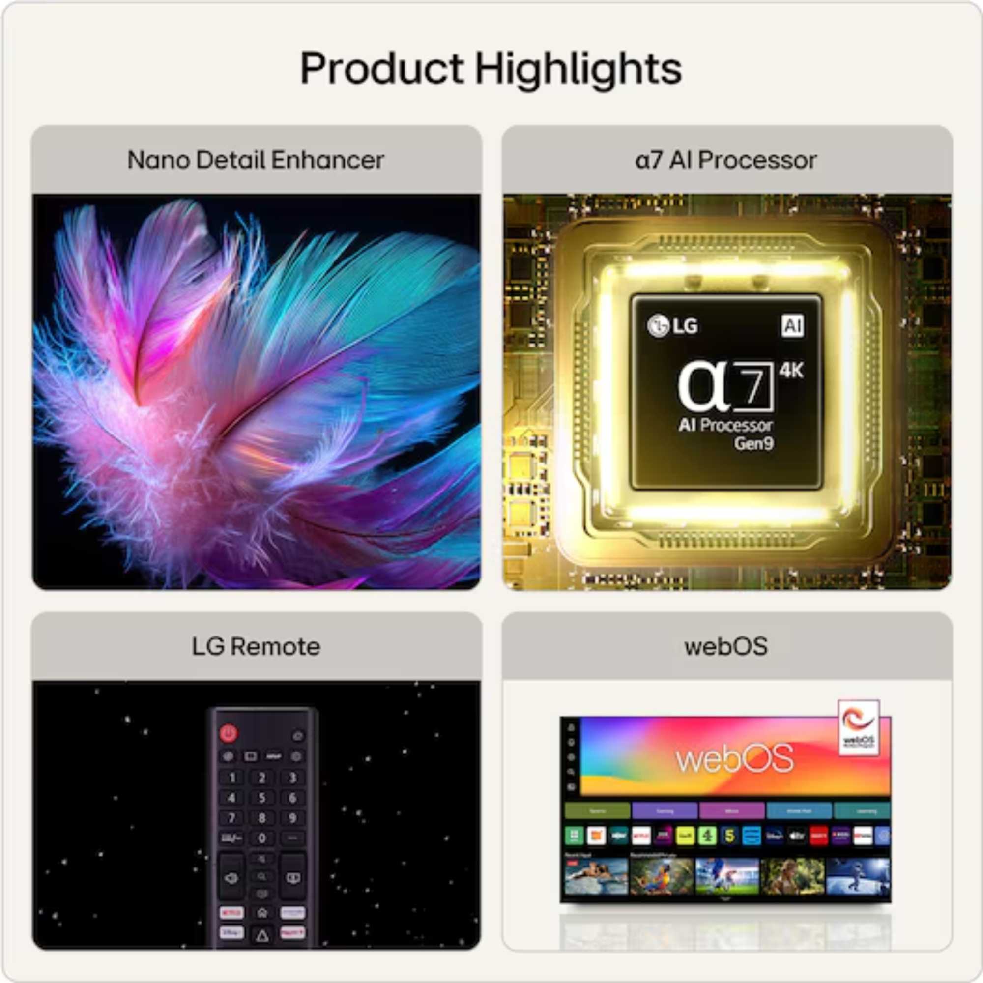 43" 4K Ultra HD LED 4K HDR10 webOS AI Smart TV