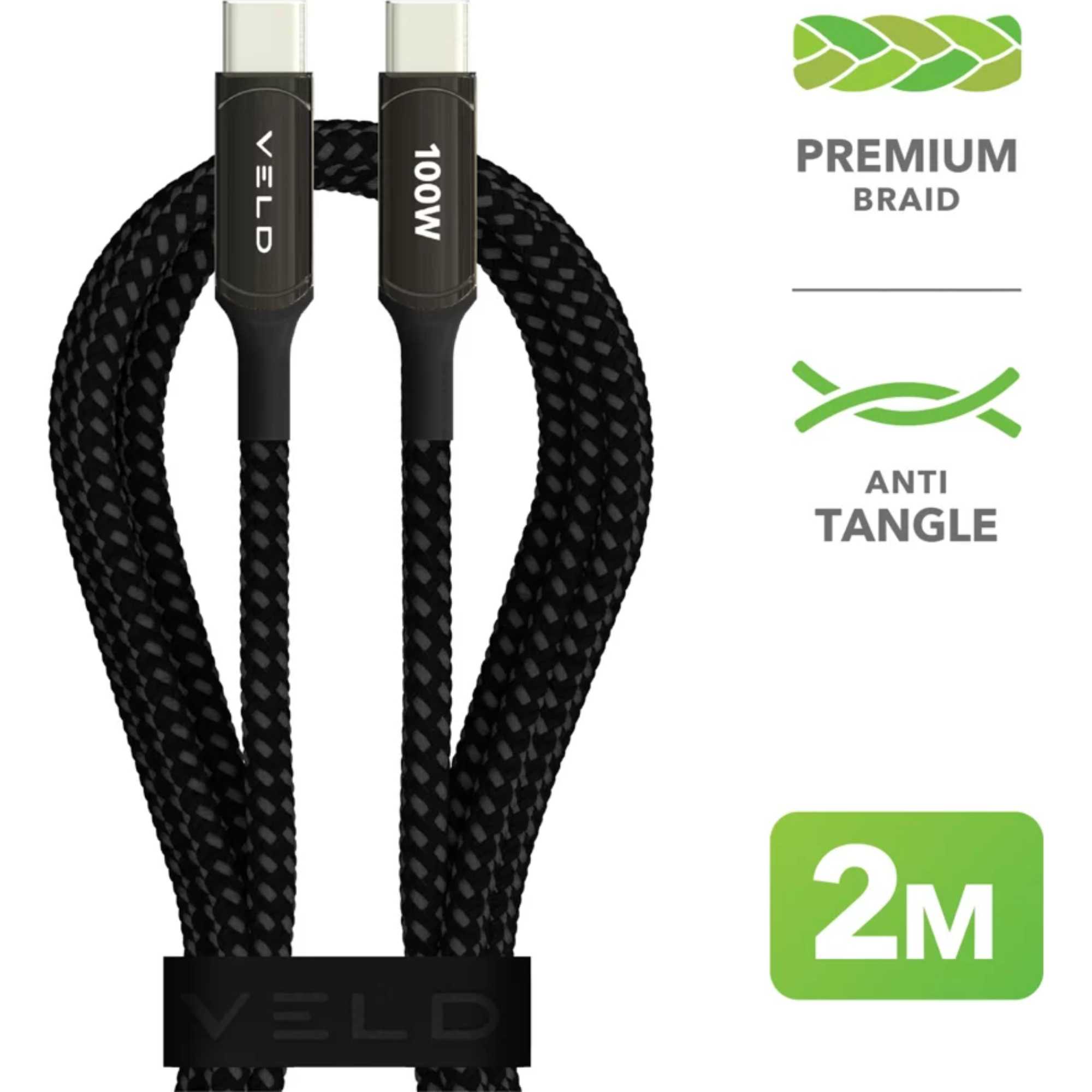 VCC2E 2m 100w Super-Fast USB-C to USB-C Cable with E-Maker
