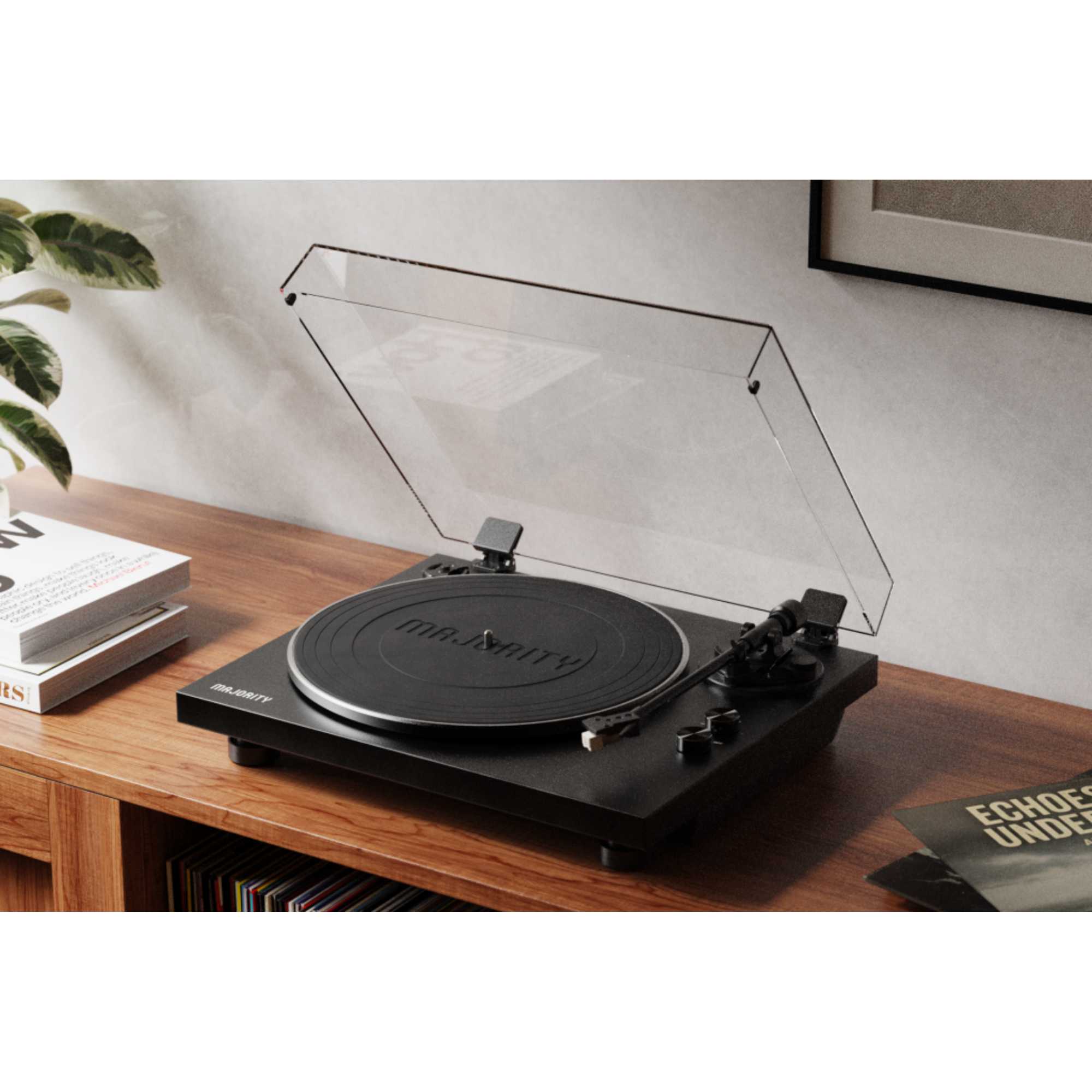 Stylo Bluetooth Record Player with Built-In Pre-Amp - Black