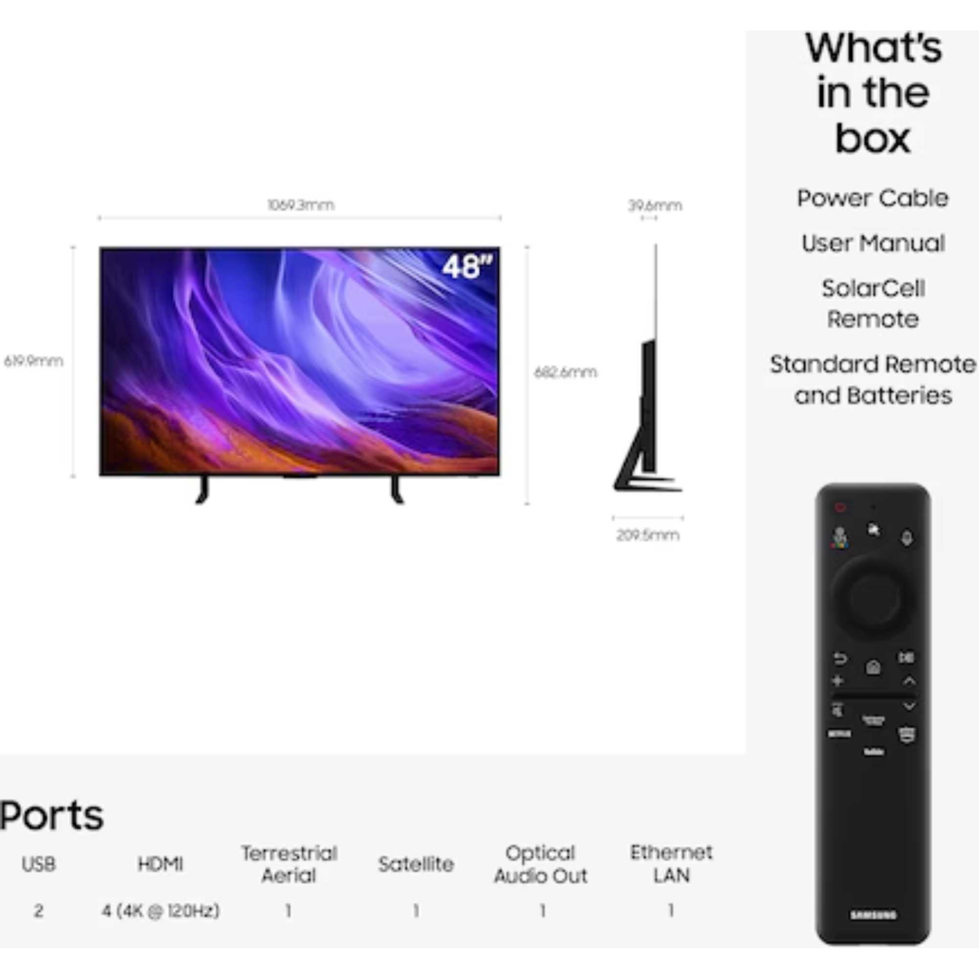 S85H 48" 4K Ultra HD OLED Vision AI Smart TV - QE48S85H