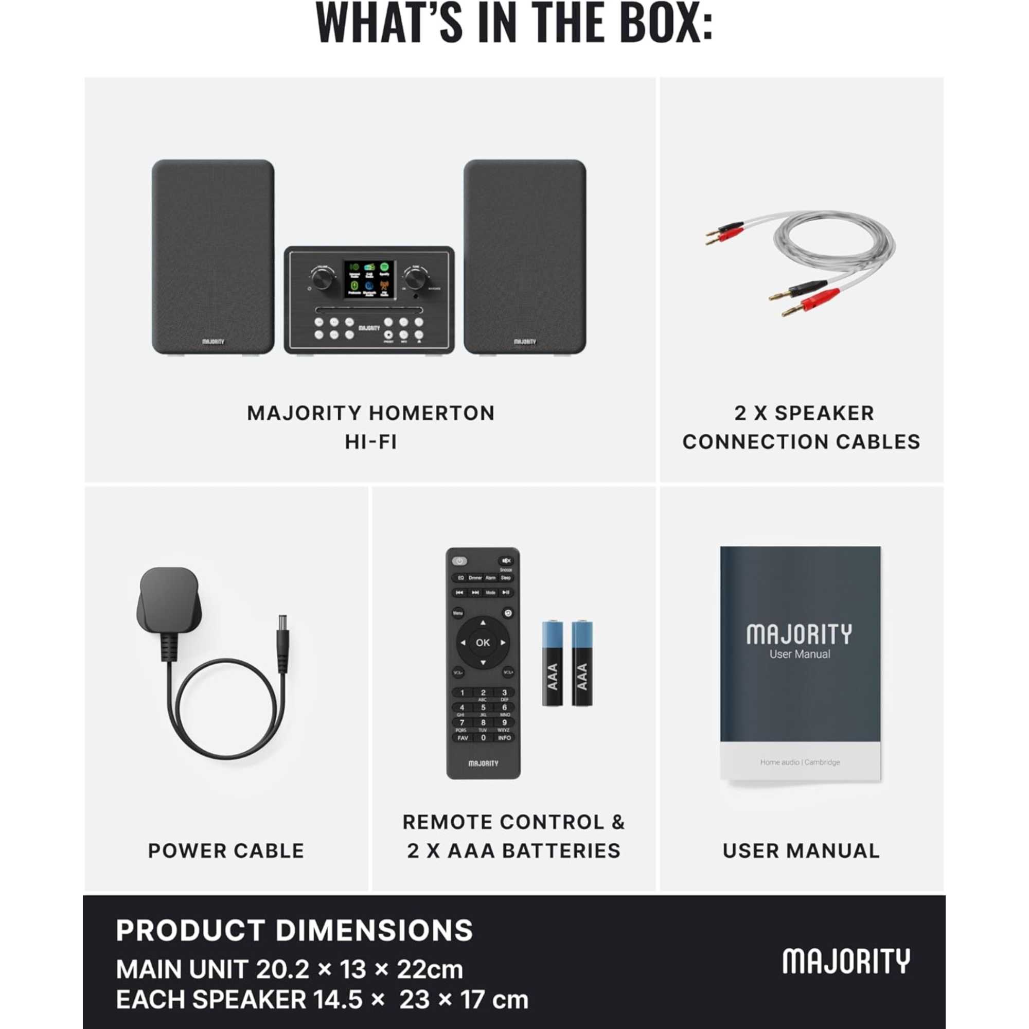 Homerton HiFi Internet Radio Music System with Spotify Connect - Black