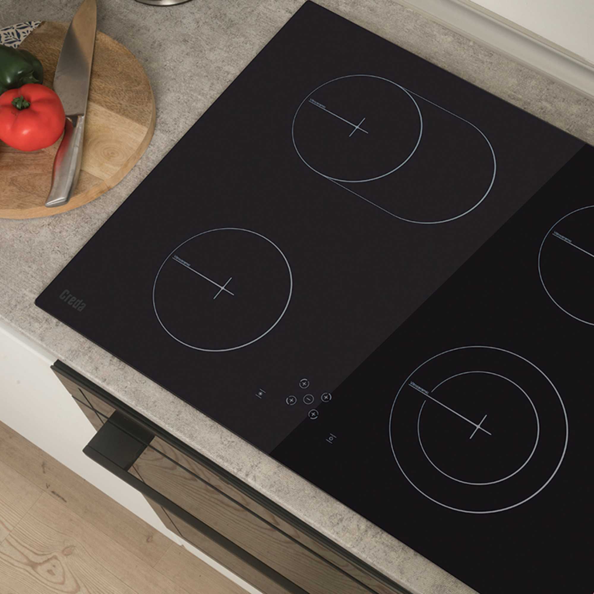 C70CTC 70cm 4 Zone Ceramic Hob - Black