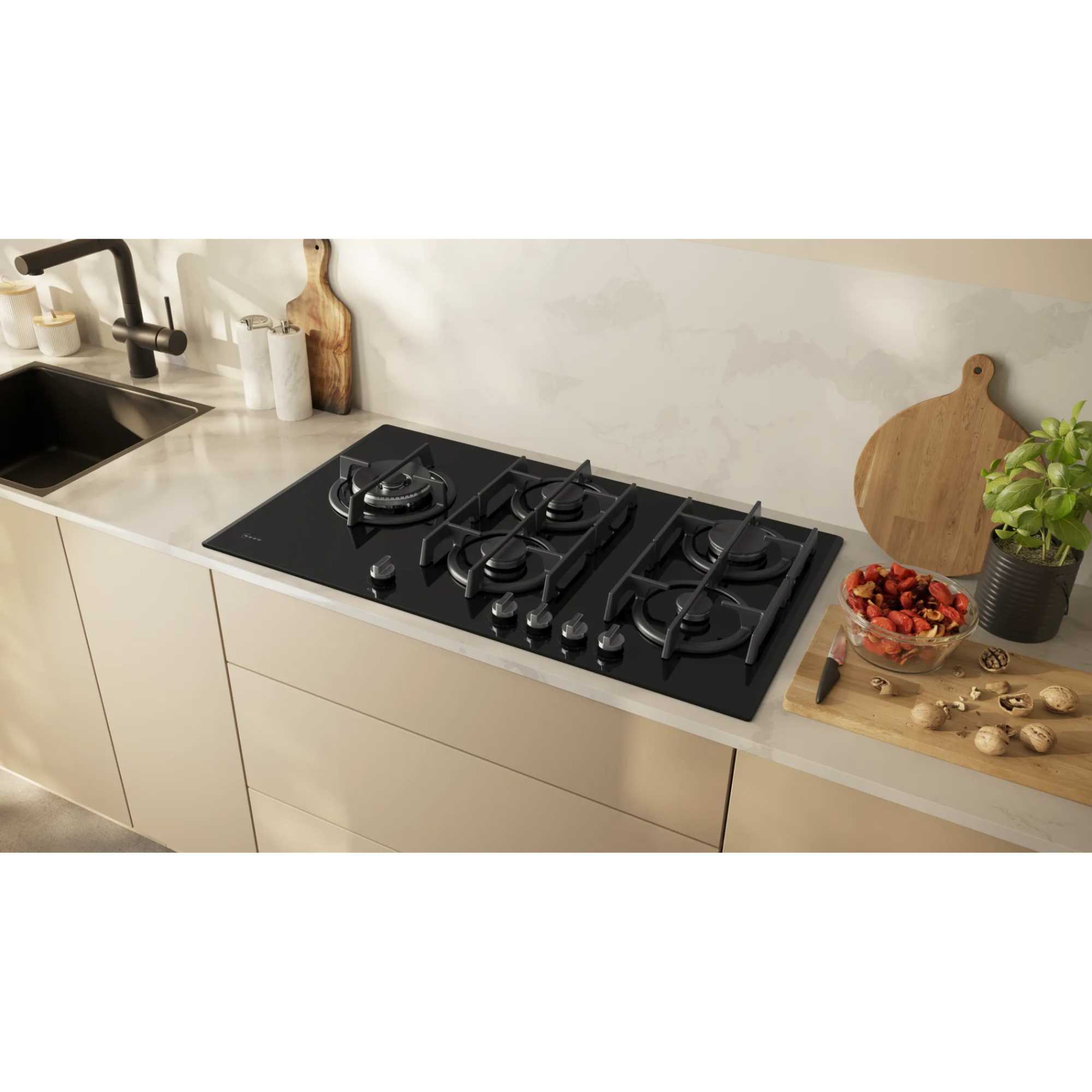 T29RHS4S0 Flame Select 90cm 5 Burner Gas Hob - Black