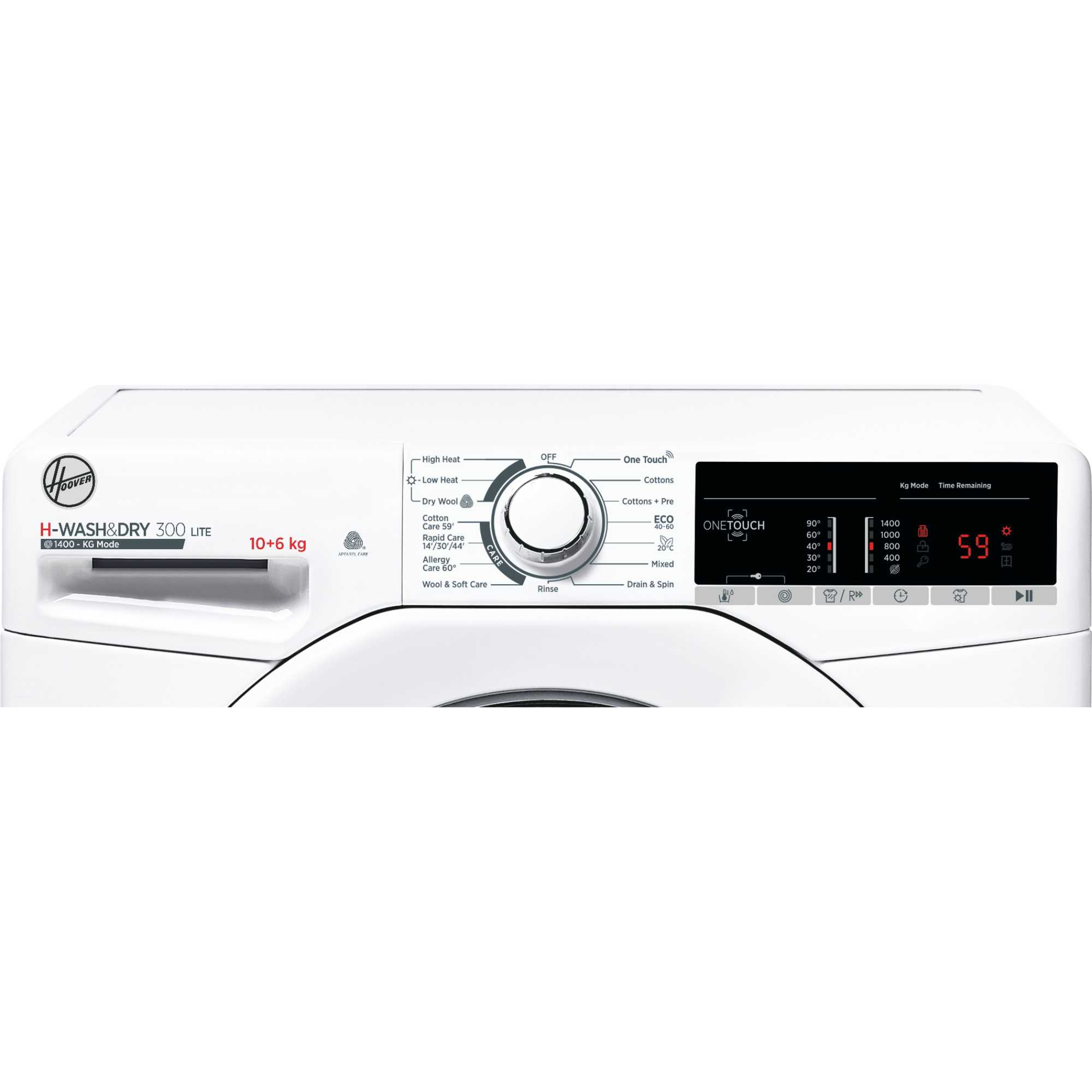 H3D 4106TE/1-80 H-WASH 300 LITE 10kg Wash 6kg Dry Smart Washer Dryer - White