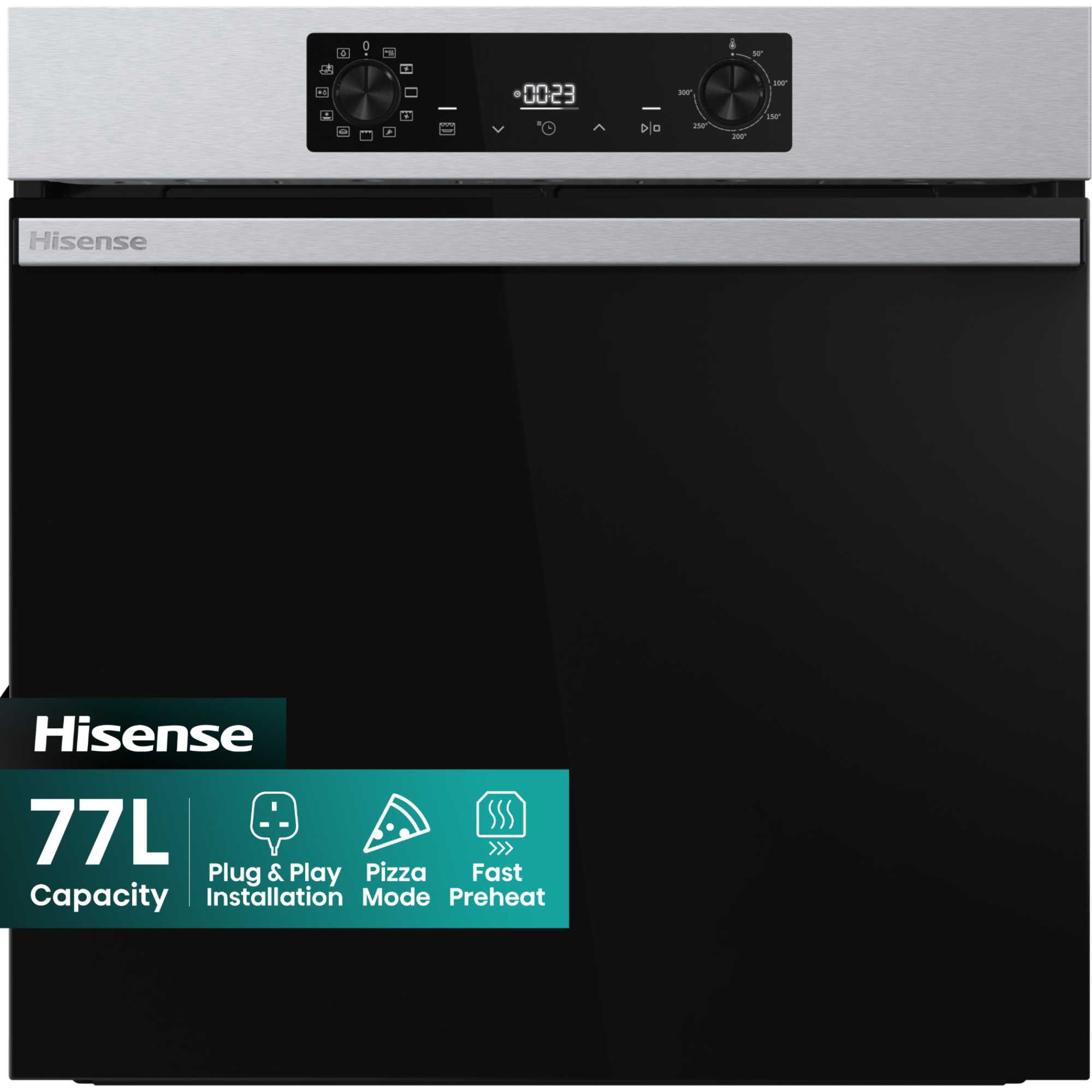 BI622AXPGUK 77L Built-in Electric Steam Oven - Black