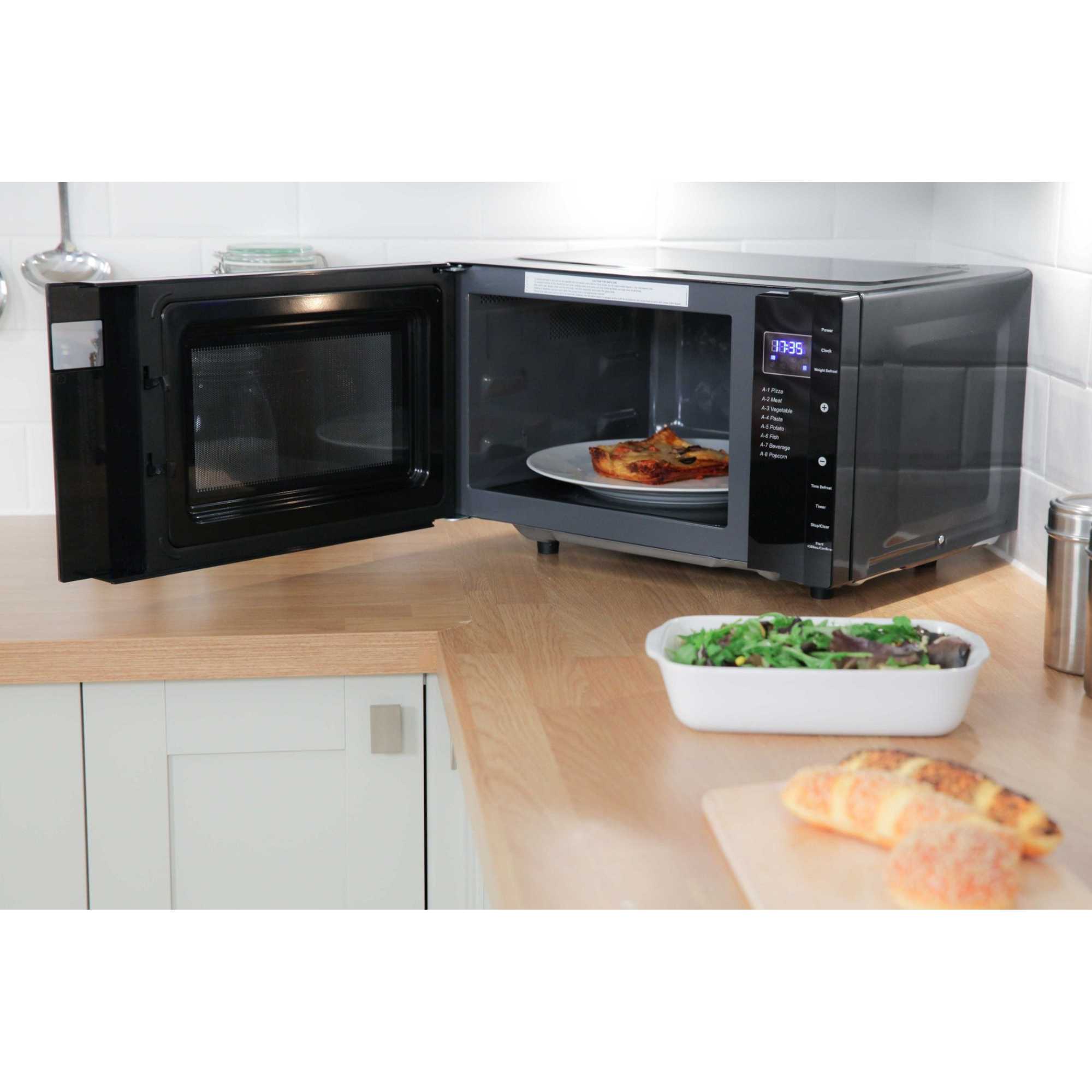 RHFM2363B 23L Flatbed Microwave with 5 Power Levels - Black