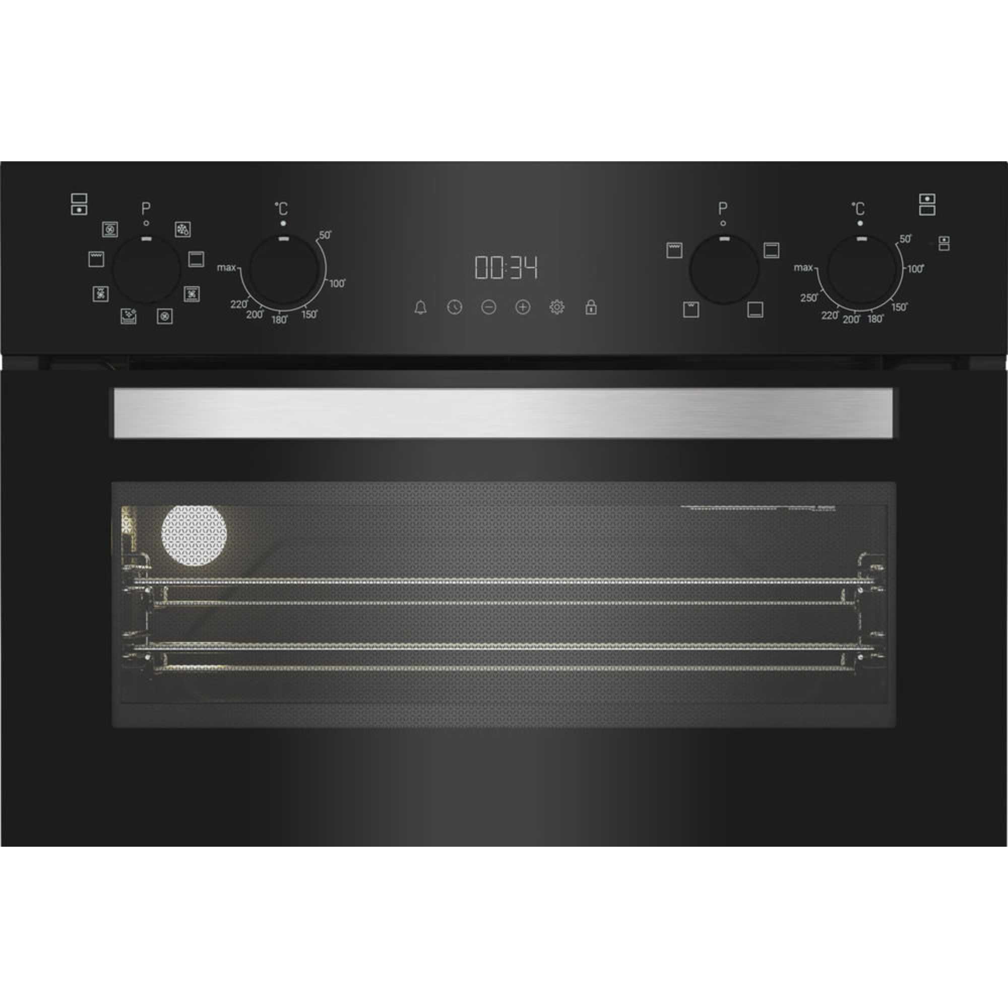 DIH 82G B Built-In Electric Multifunction Double Oven - Black
