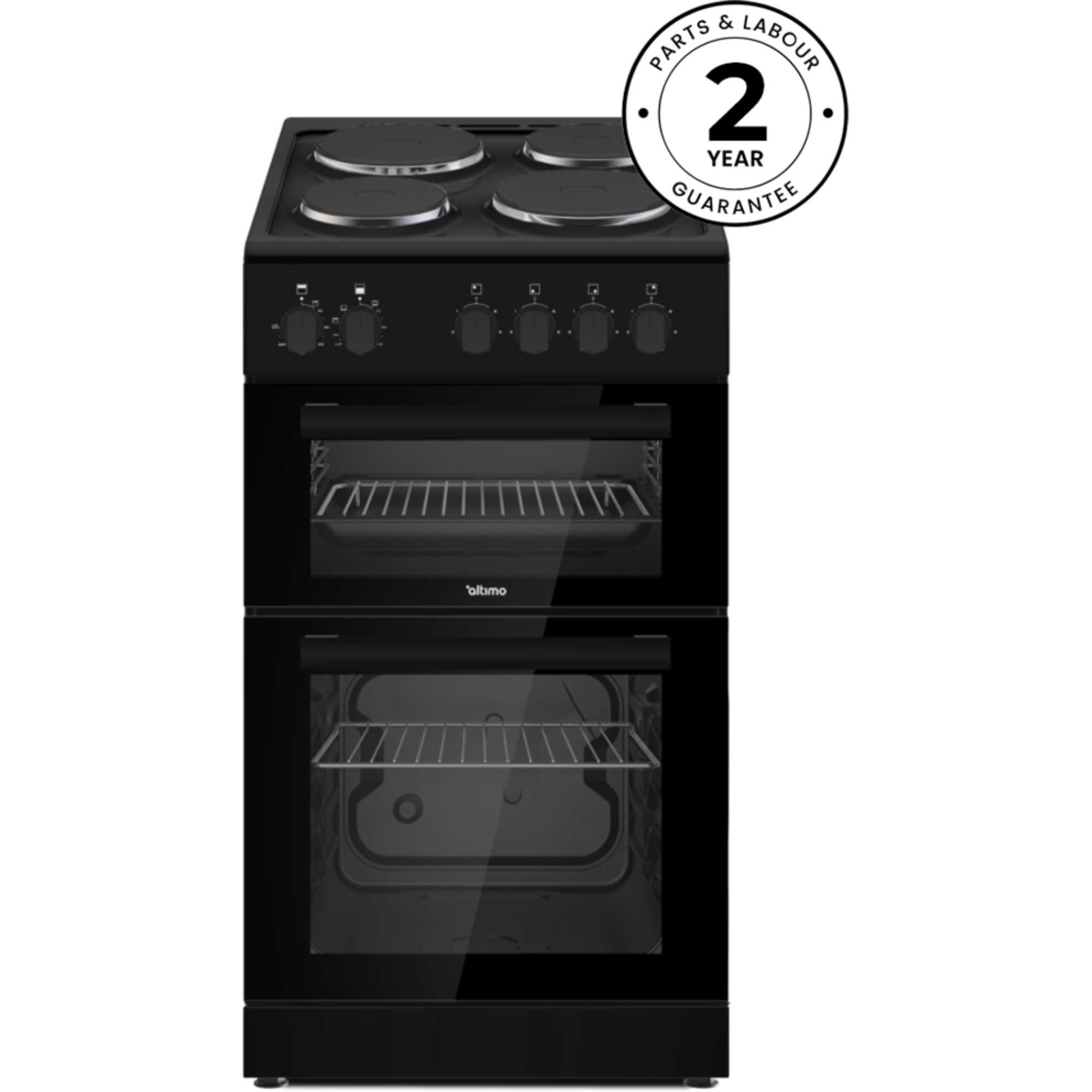 CETS502B 500mm Twin Cavity Freestanding Cooker - Black