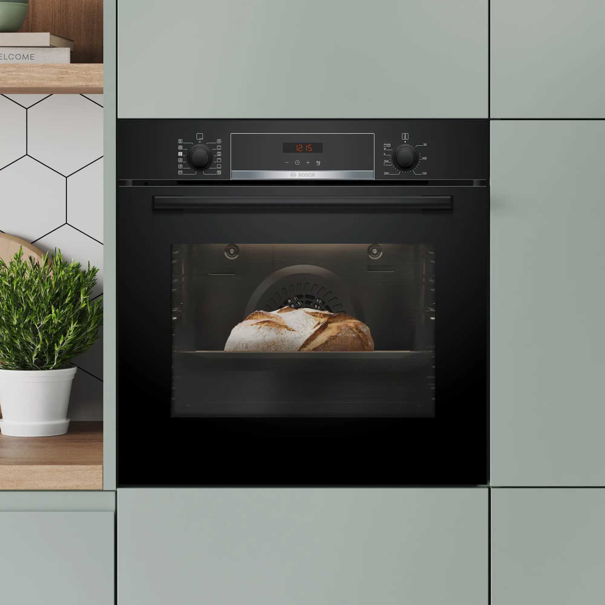 Series 4 HQA574BB3B Built-In Single Oven with Steam Function - Black