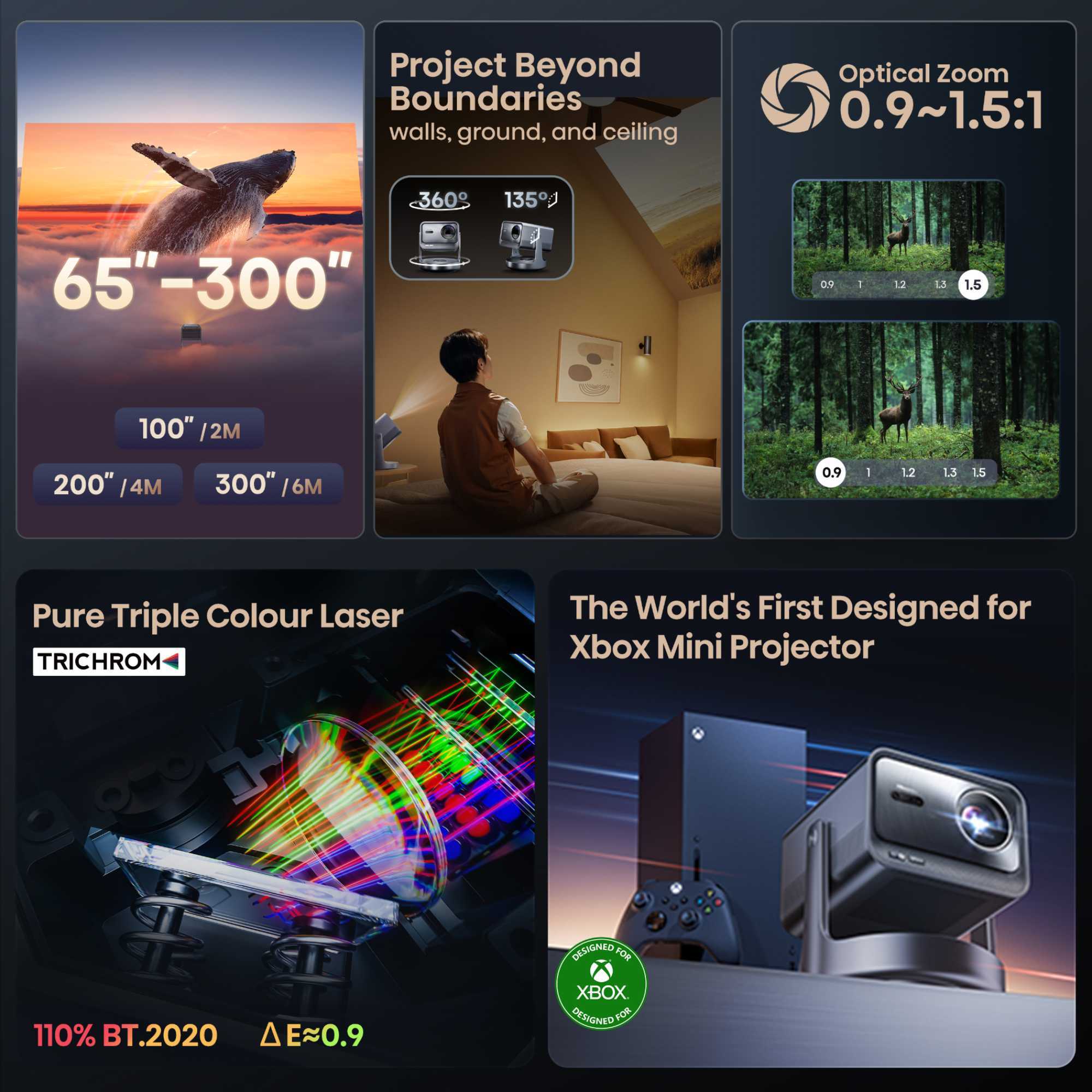 C2TUK-ULTRA 65-300" Triple Laser Smart Projector 4K Ultra HD