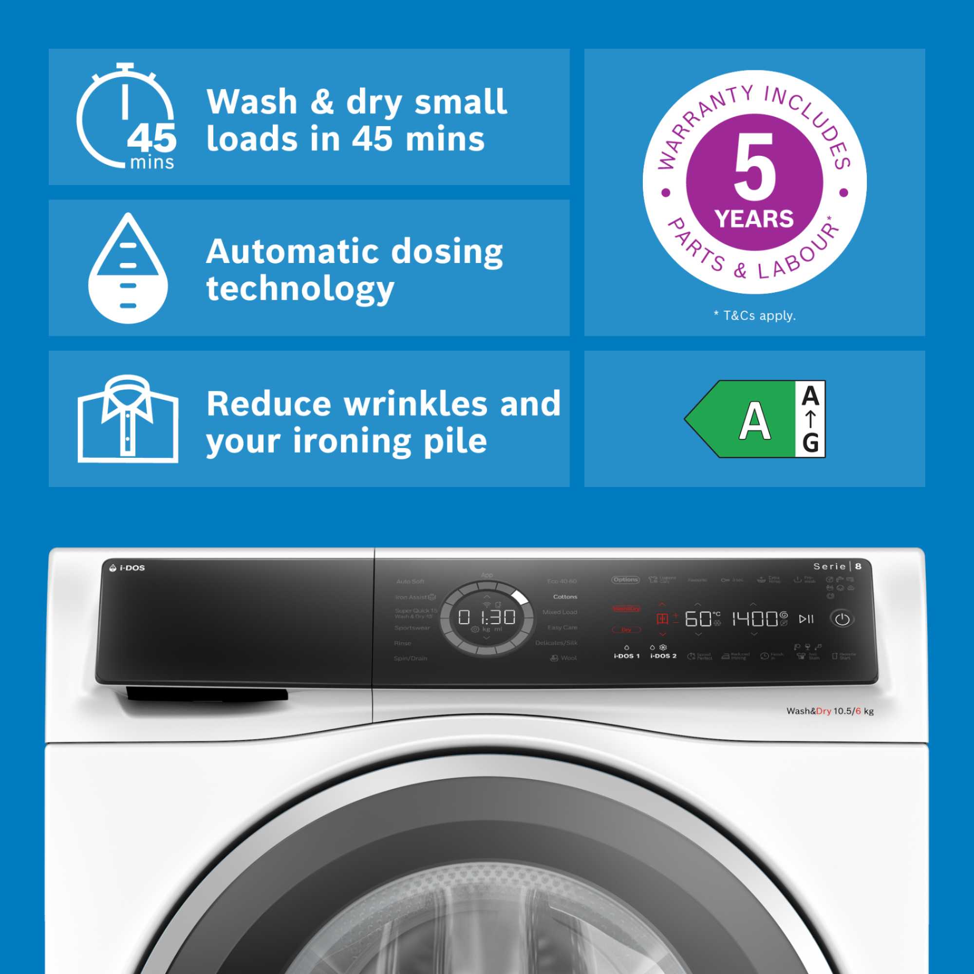 Series 8 WNC25410GB 10.5kg Wash 6kg Dry Washer Dryer
