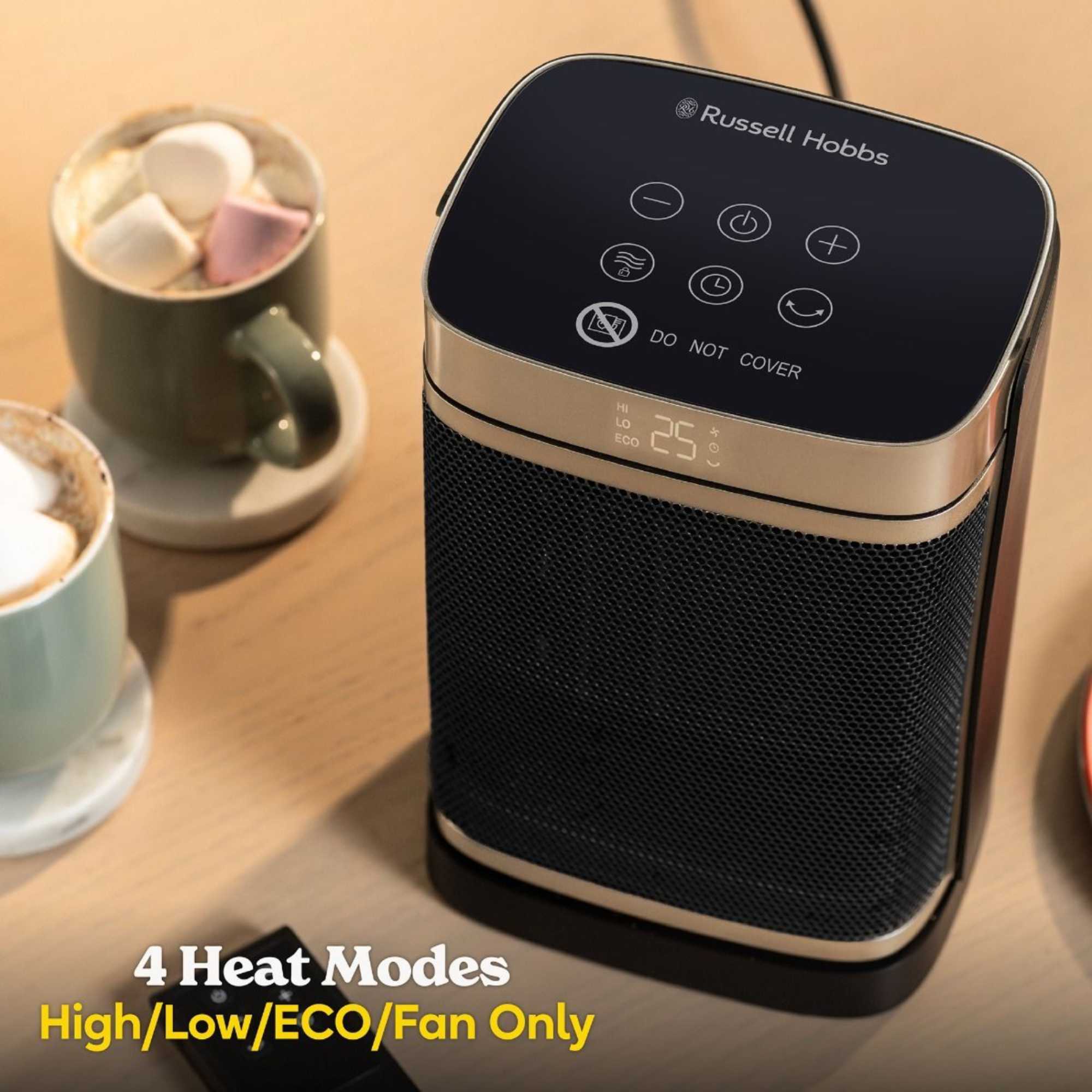 RHCH2001G Ceramic Fan Heater - Black & Gold