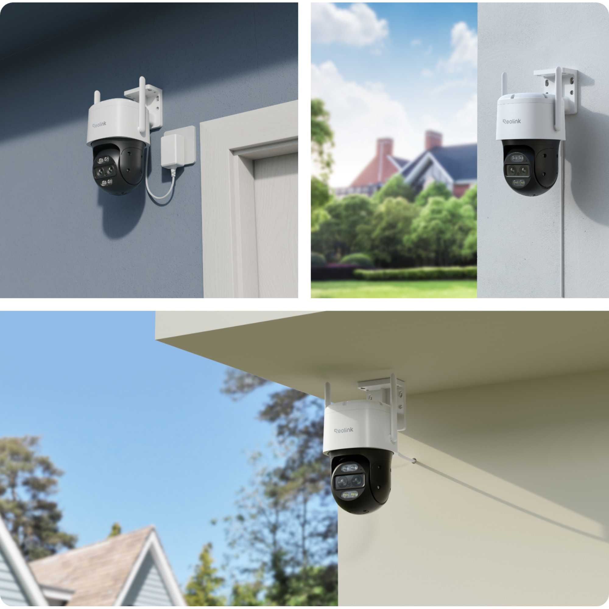 Trackmix Series 4K Dual-Lens PTZ Auto Track WiFi Outdoor Security Camera + 64GB