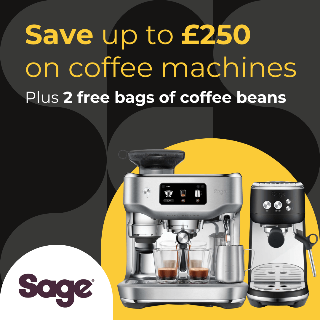 Save up to £250 on Sage coffee machines plus 2 free bags of beans