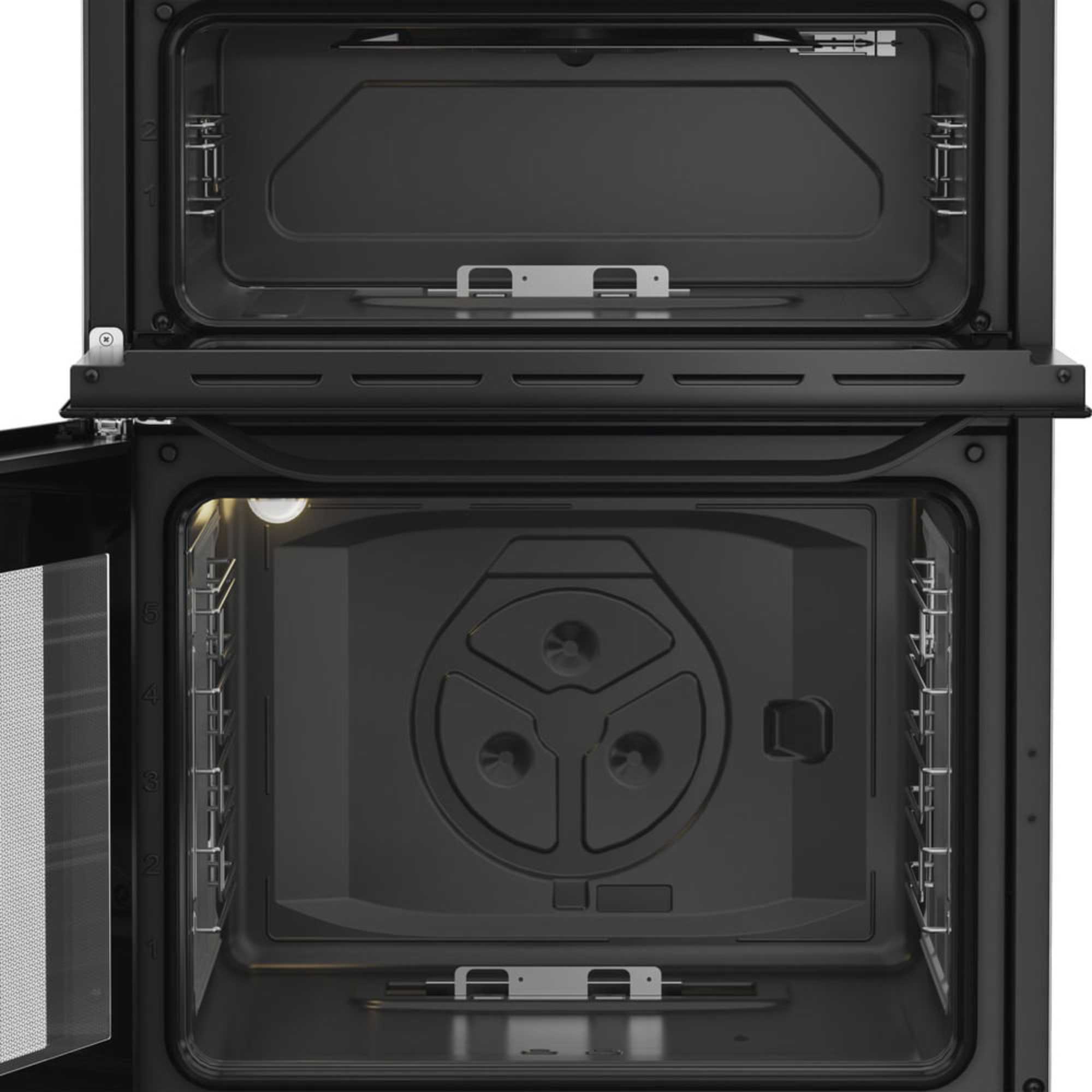 HTG6GDCB1 60cm Gas Twin Cooker with Glass Lid - Black