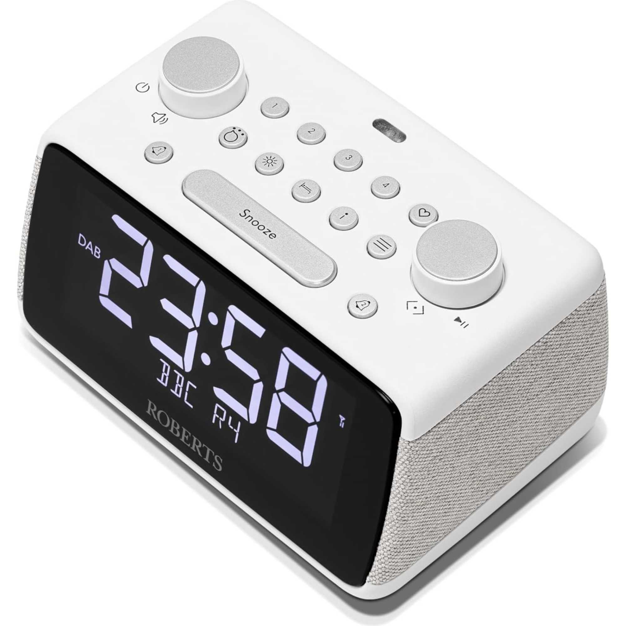 Ortus 4 FM/DAB/DAB+ Digital Clock Radio with Bluetooth - White