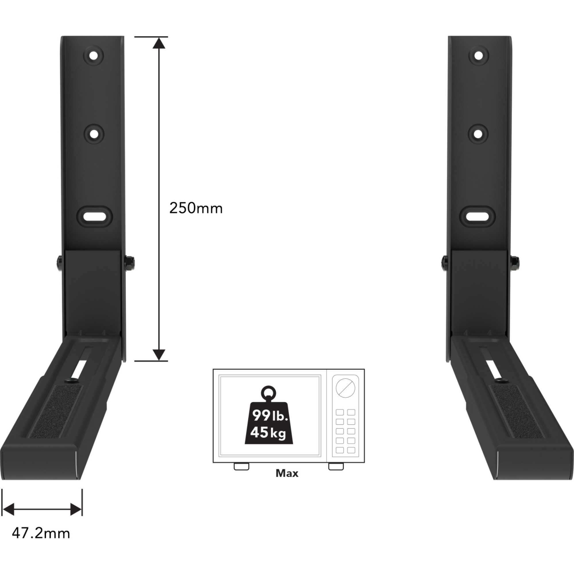 EM60B Universal Microwave Bracket - Black