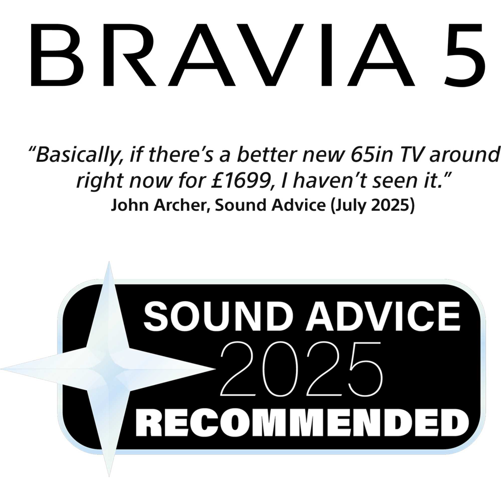 BRAVIA 5 65" 4K XR Mini LED Smart Google TV - K65XR55B