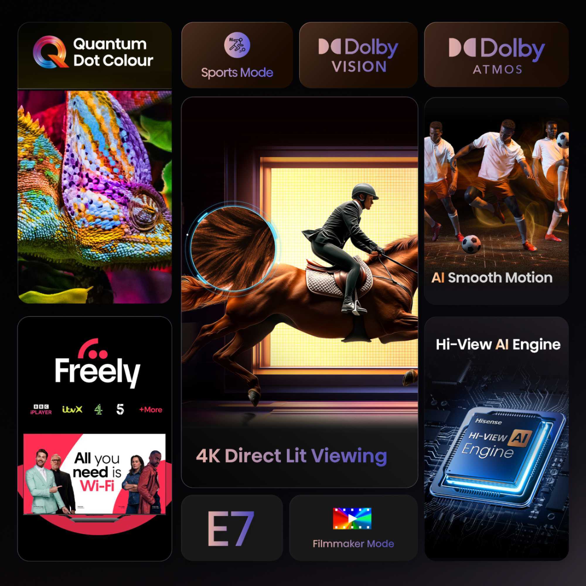 E7QTUK 65" 4K Ultra HD QLED Freely Smart TV - 65E7QTUK