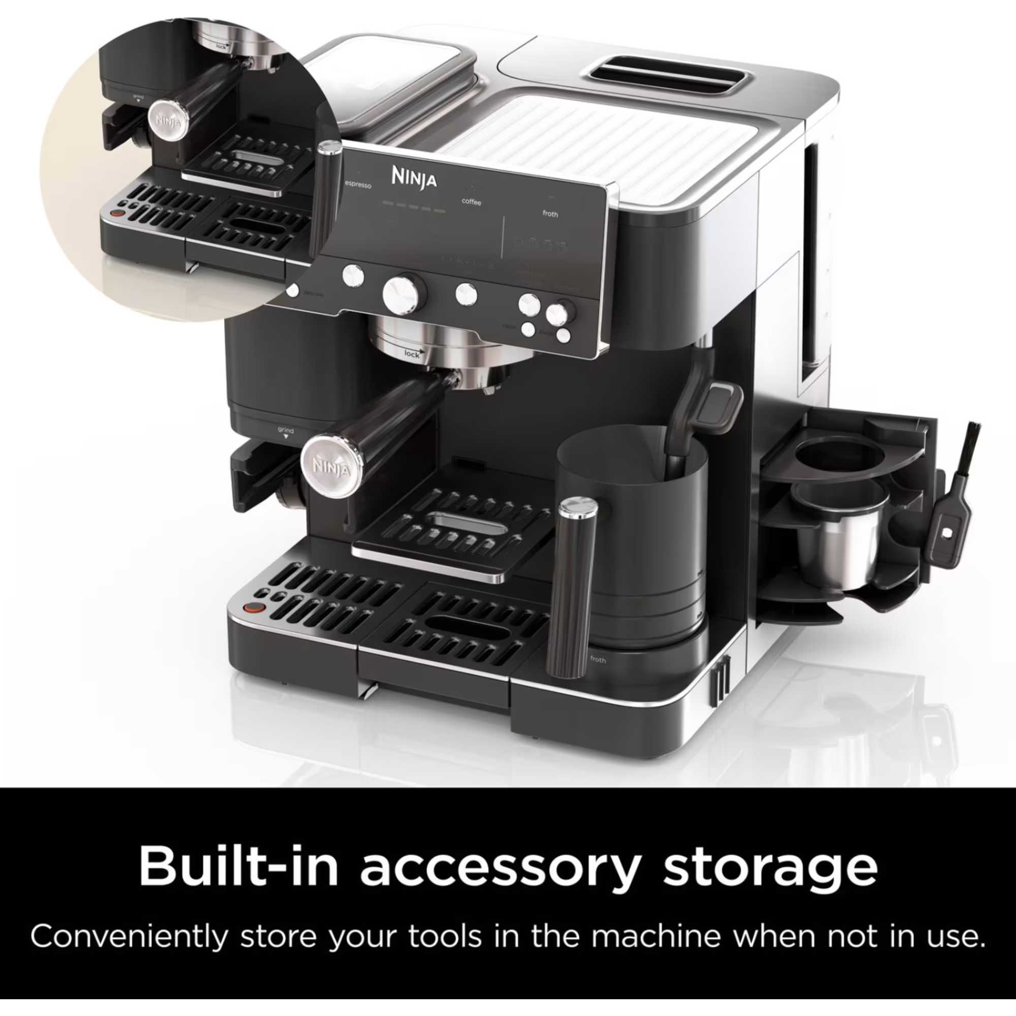 ES601UKBK Luxe Cafe Premier 15+ Preset Dual Froth Espresso Machine - Black