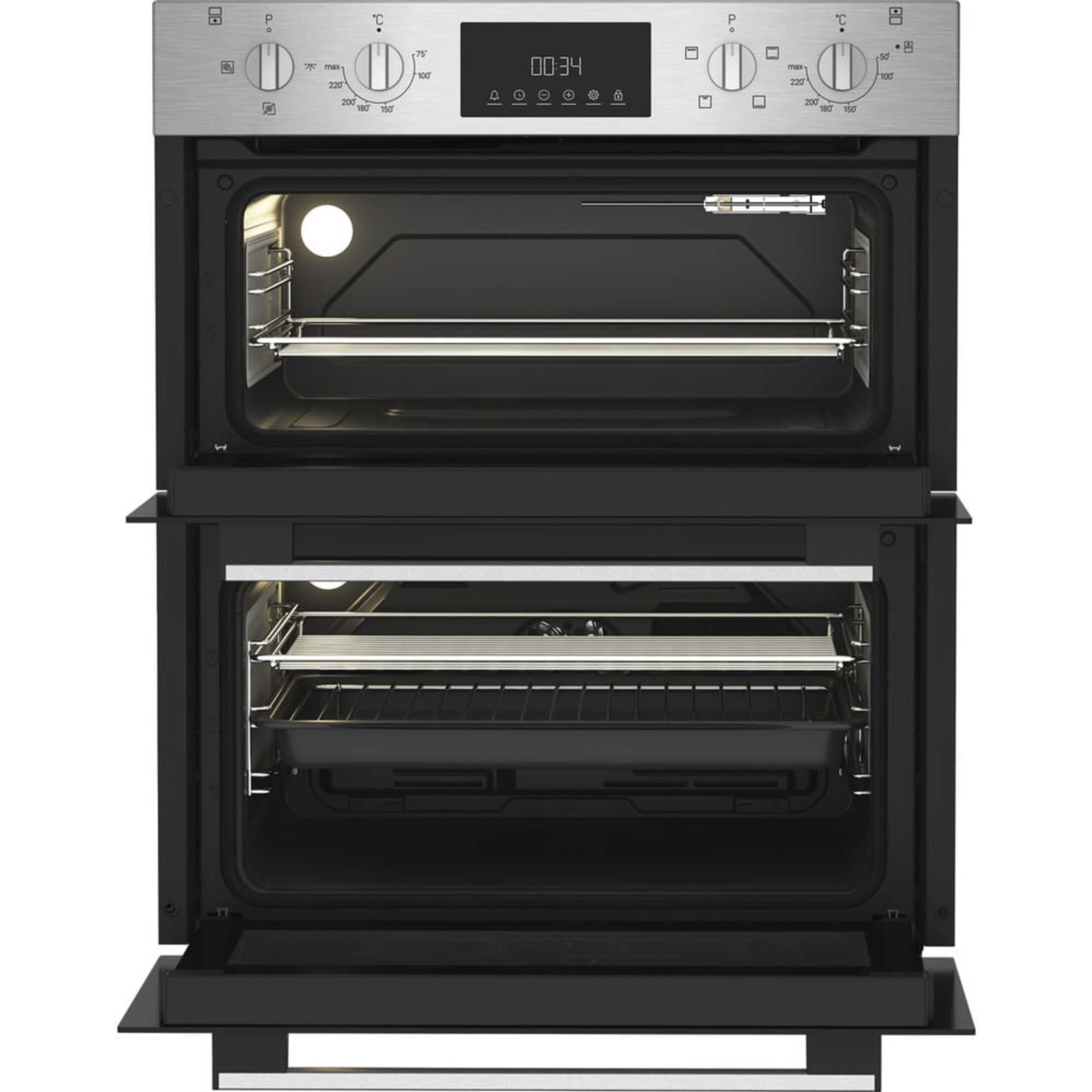 DUI 12D IX Built Under Electric Fan Double Oven - Stainless Steel