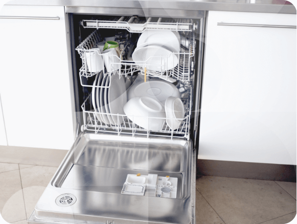 A full dishwasher.