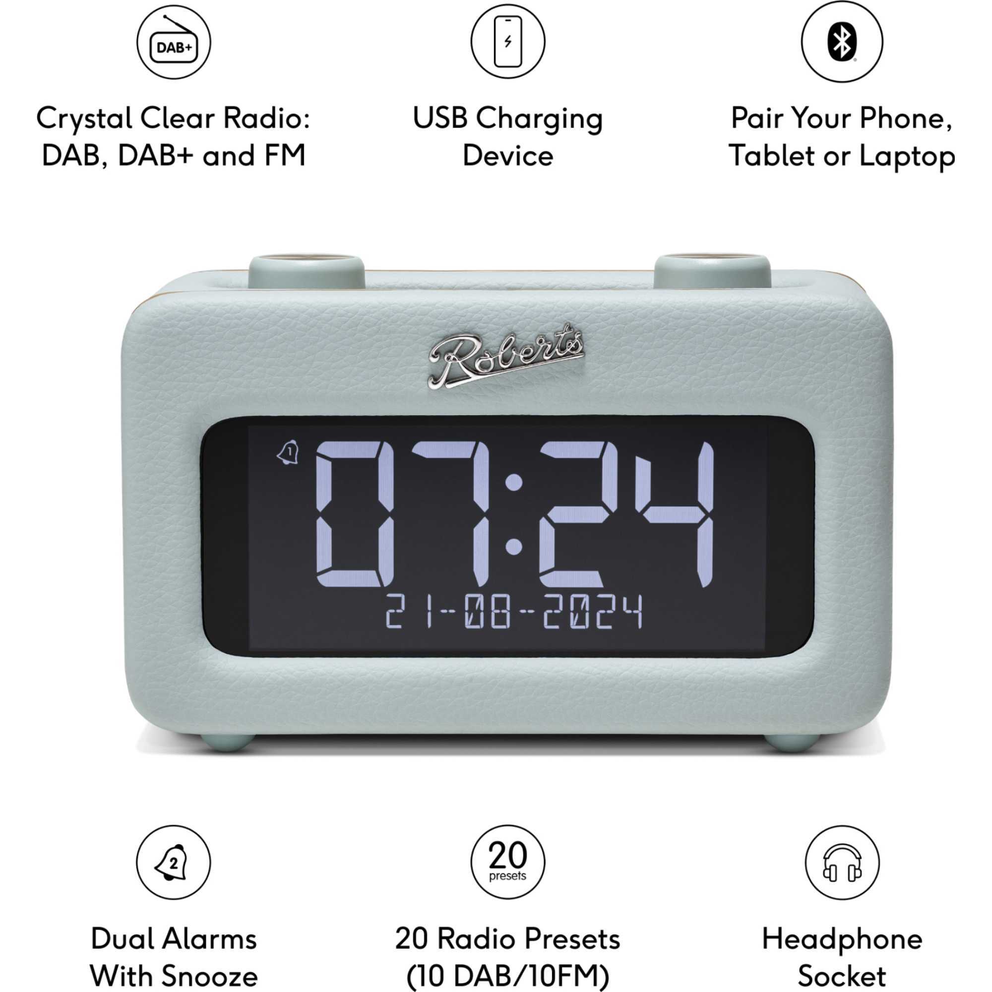 REV-RESTDE Revival Rest FM/DAB+ Bluetooth Alarm Clock Radio - Duck Egg