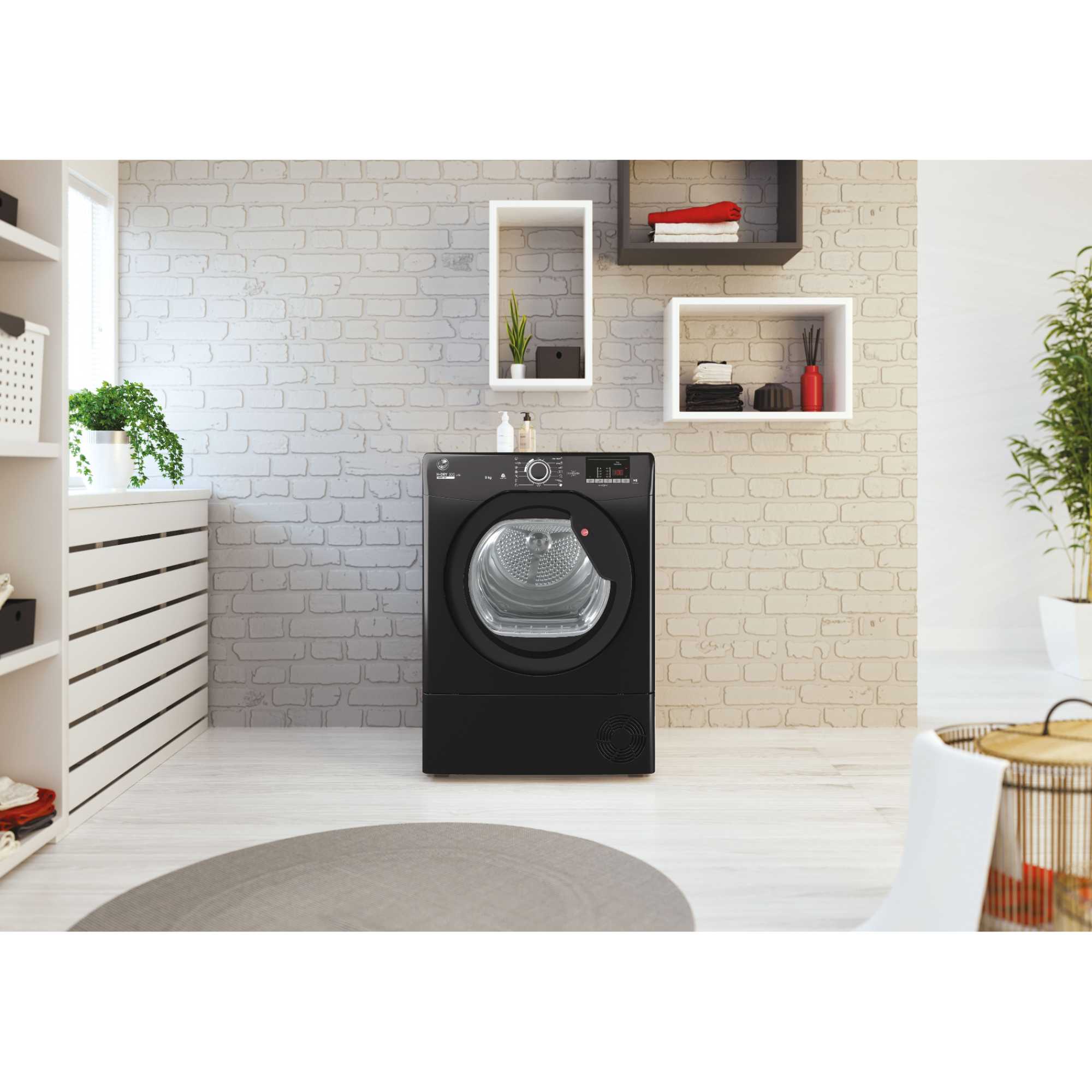 HLE C9DGB-80 9kg Smart Condenser Tumble Dryer - Black
