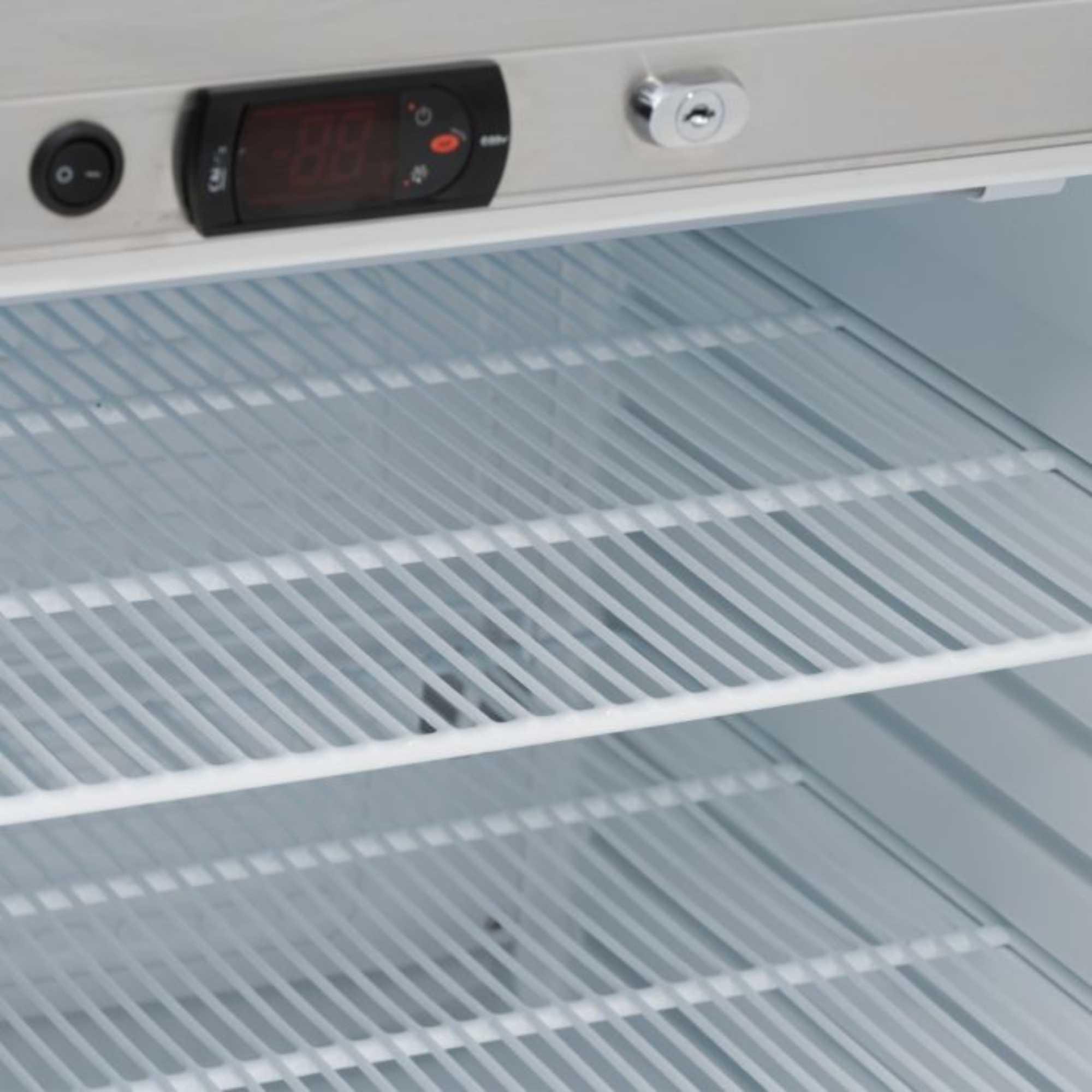 UCR140CR Single Hinged Glass Door 145L Undercounter Refrigerator - Stainless Steel